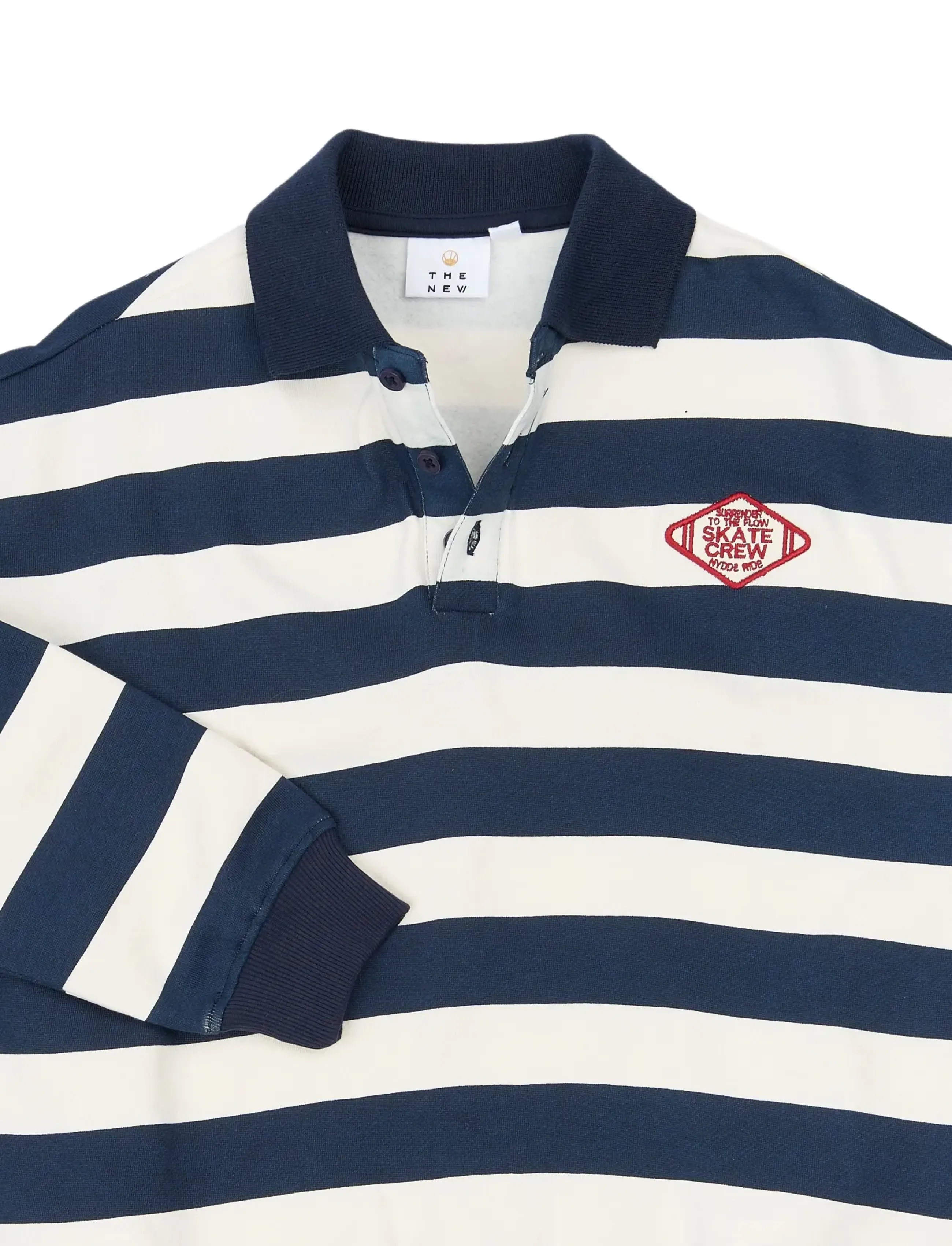 The New - TNYidar OS Polo Sweatshirt - pikkade varrukatega polod - navy blazer striped - 4