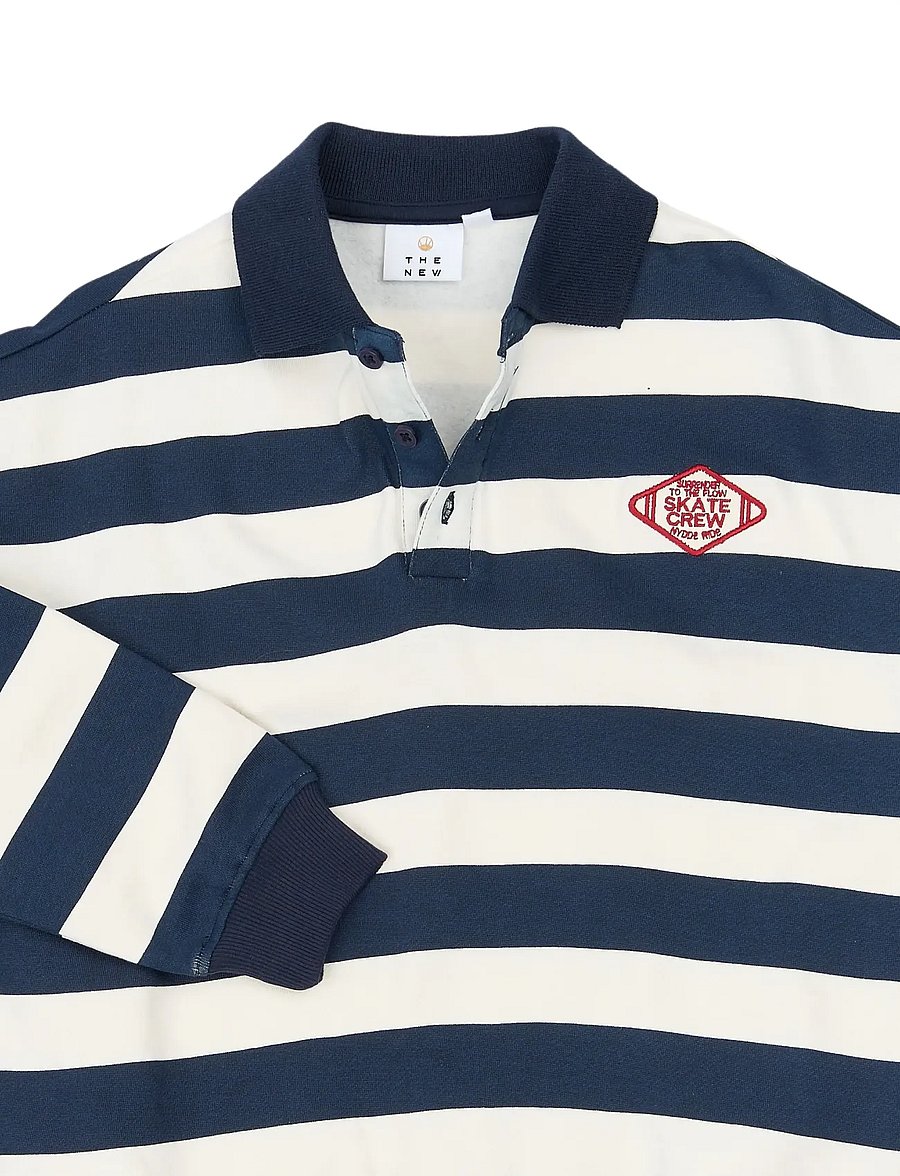The New - TNYidar OS Polo Sweatshirt - pikkade varrukatega polod - navy blazer striped - 4