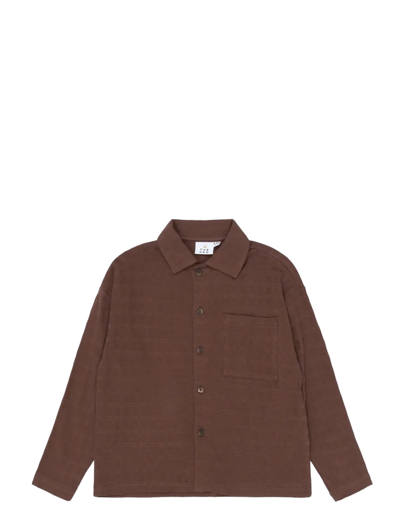 The New - TNYoel OS L_S Structured Shirt - dressipluusid - chestnut - 1