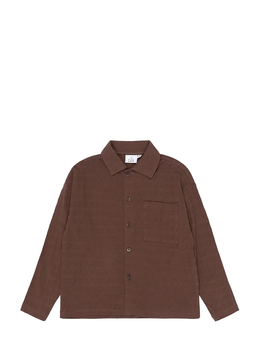 The New - TNYoel OS L_S Structured Shirt - dressipluusid - chestnut - 1