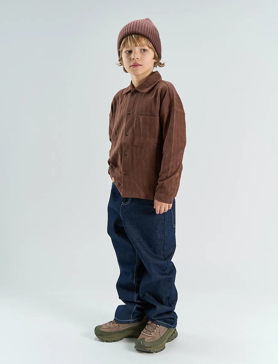The New - TNYoel OS L_S Structured Shirt - dressipluusid - chestnut - 0