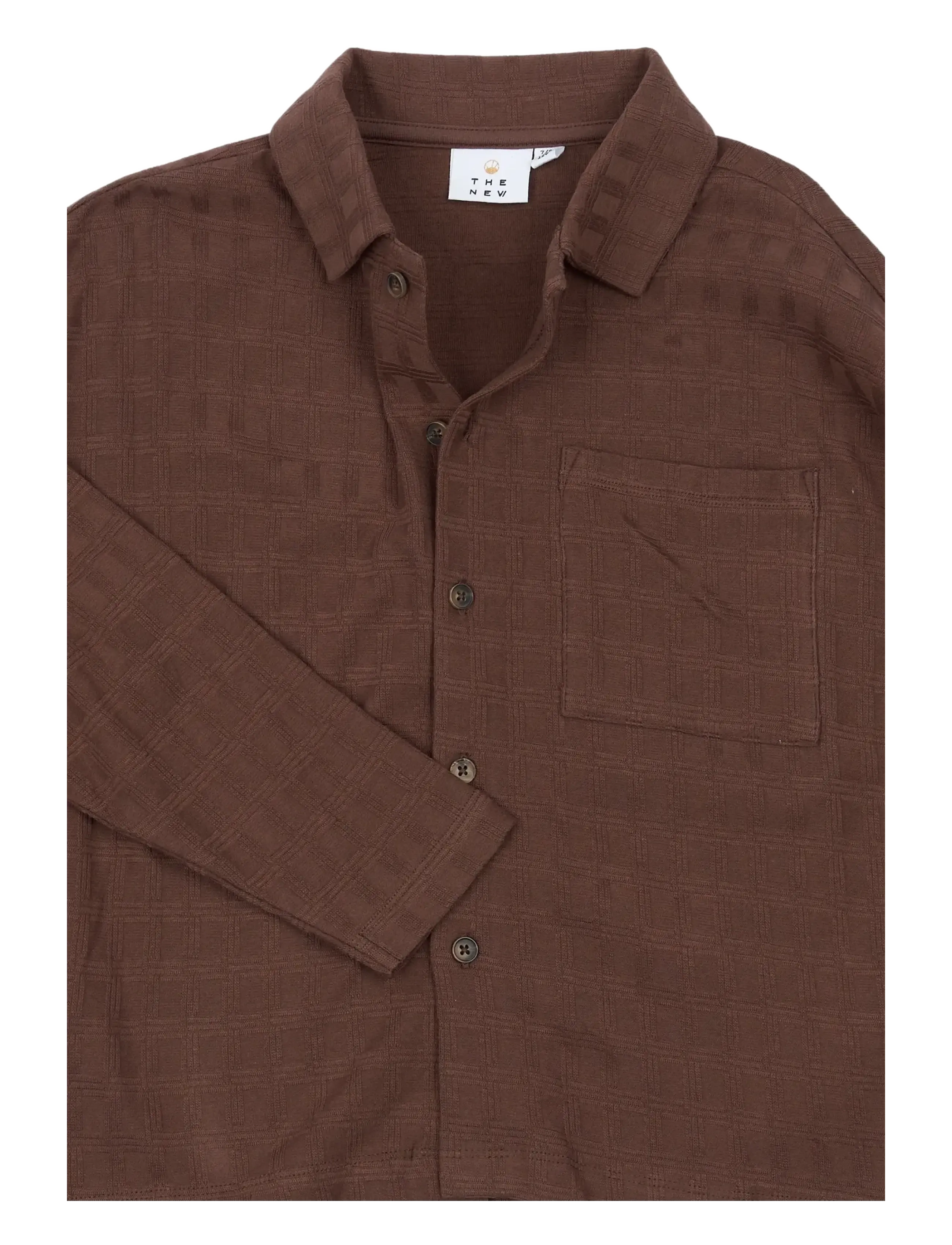 The New - TNYoel OS L_S Structured Shirt - dressipluusid - chestnut - 3