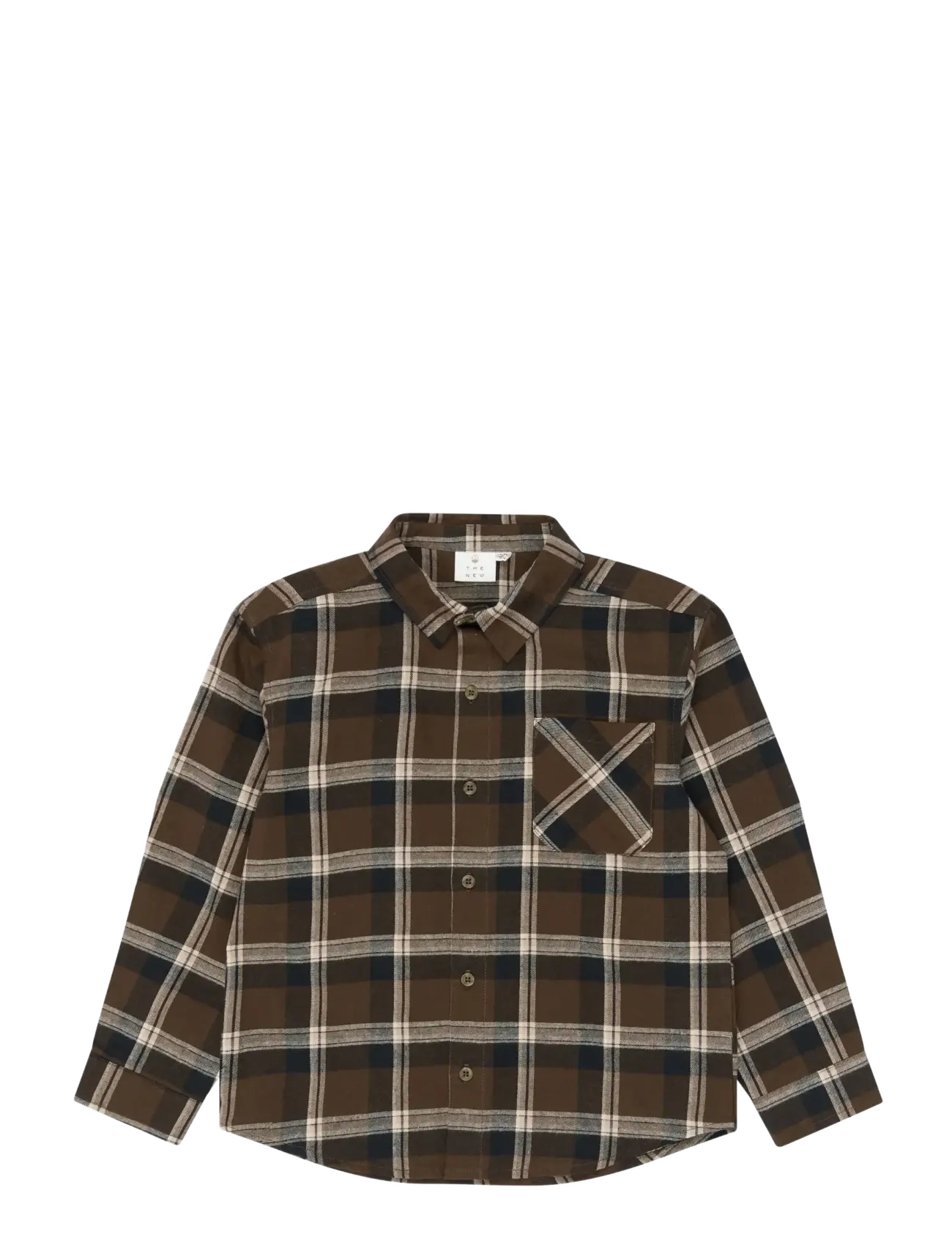 The New TNYakim OS L_S Flannel Shirt - New Arrivals - NAVY BLAZER CHECK / brown