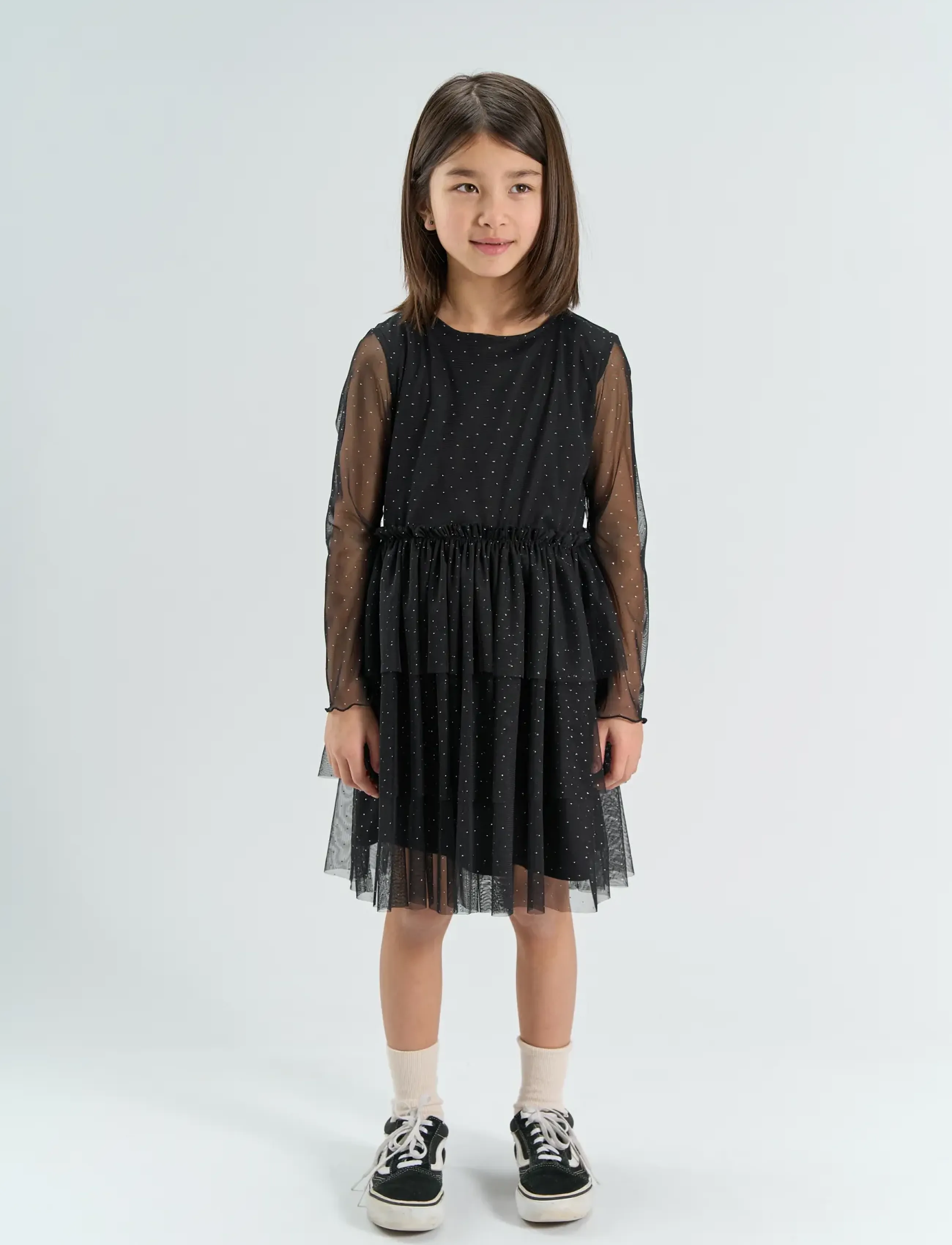 The New - TNYancy L_S Mesh Dress - partykleider - black beauty - 0