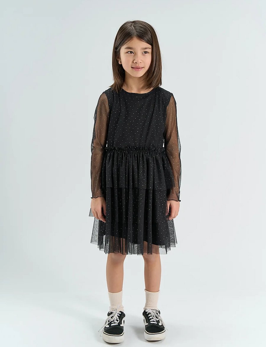 The New - TNYancy L_S Mesh Dress - partykleider - black beauty - 0