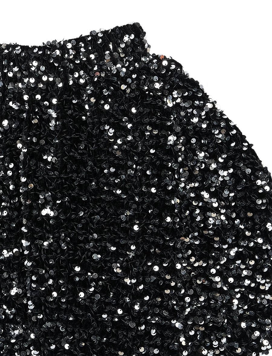 The New - TNYarlin Sequin Skirt - korta kjolar - black beauty - 4