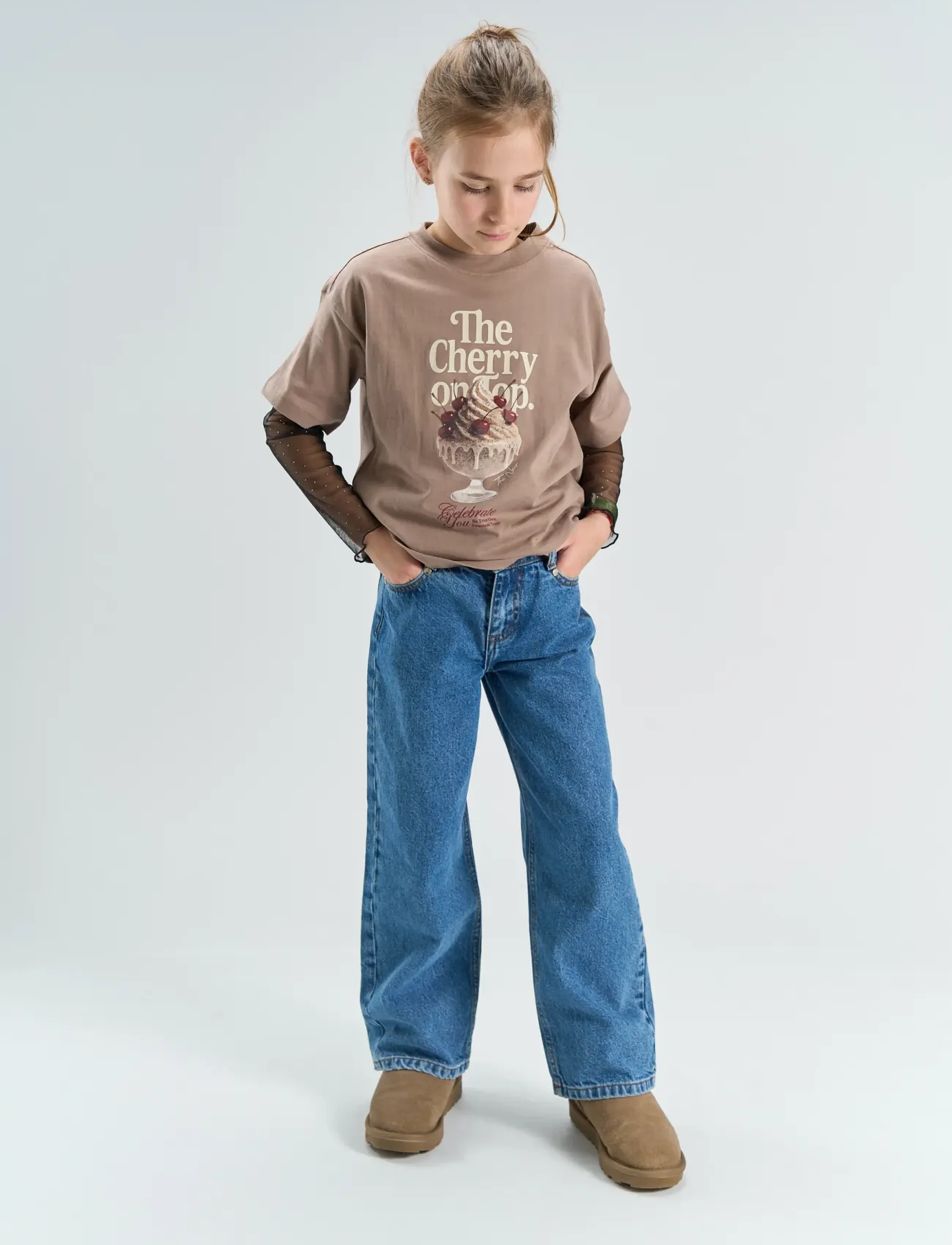 The New TNYoletta OS S_S Tee - Marškinėliai trumpomis rankovėmis - TAUPE GRAY TN / brown