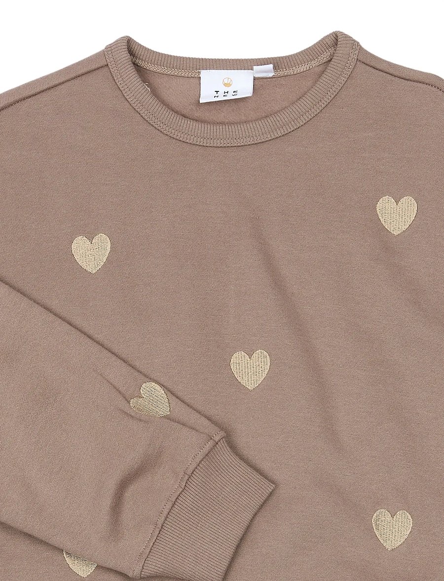 The New - TNYolaine OS Sweatshirt - dressipluusid - taupe gray emb tn - 4