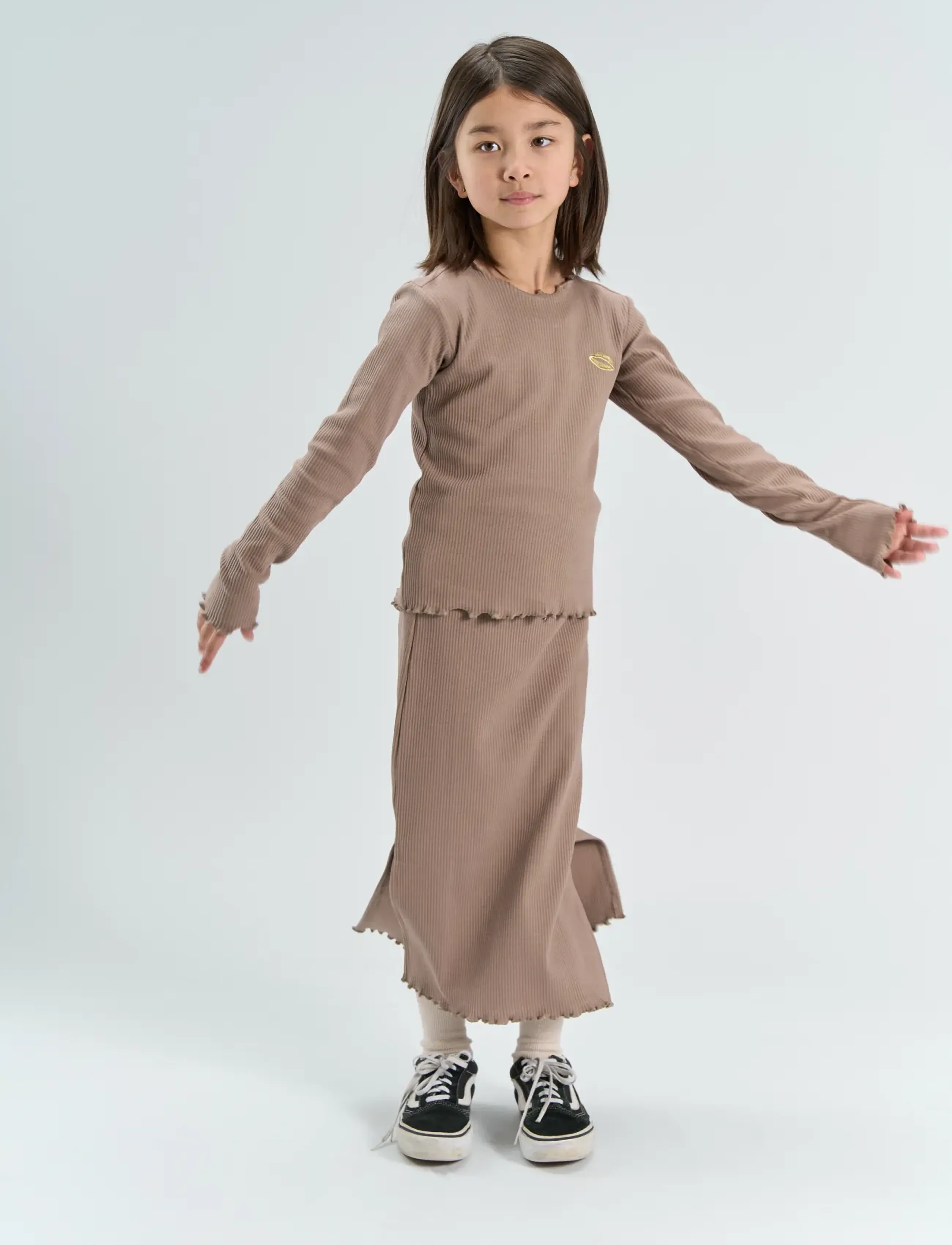 The New TNYanna L_S Rib Tee - Oberteile & T-Shirts - TAUPE GRAY TN / brown