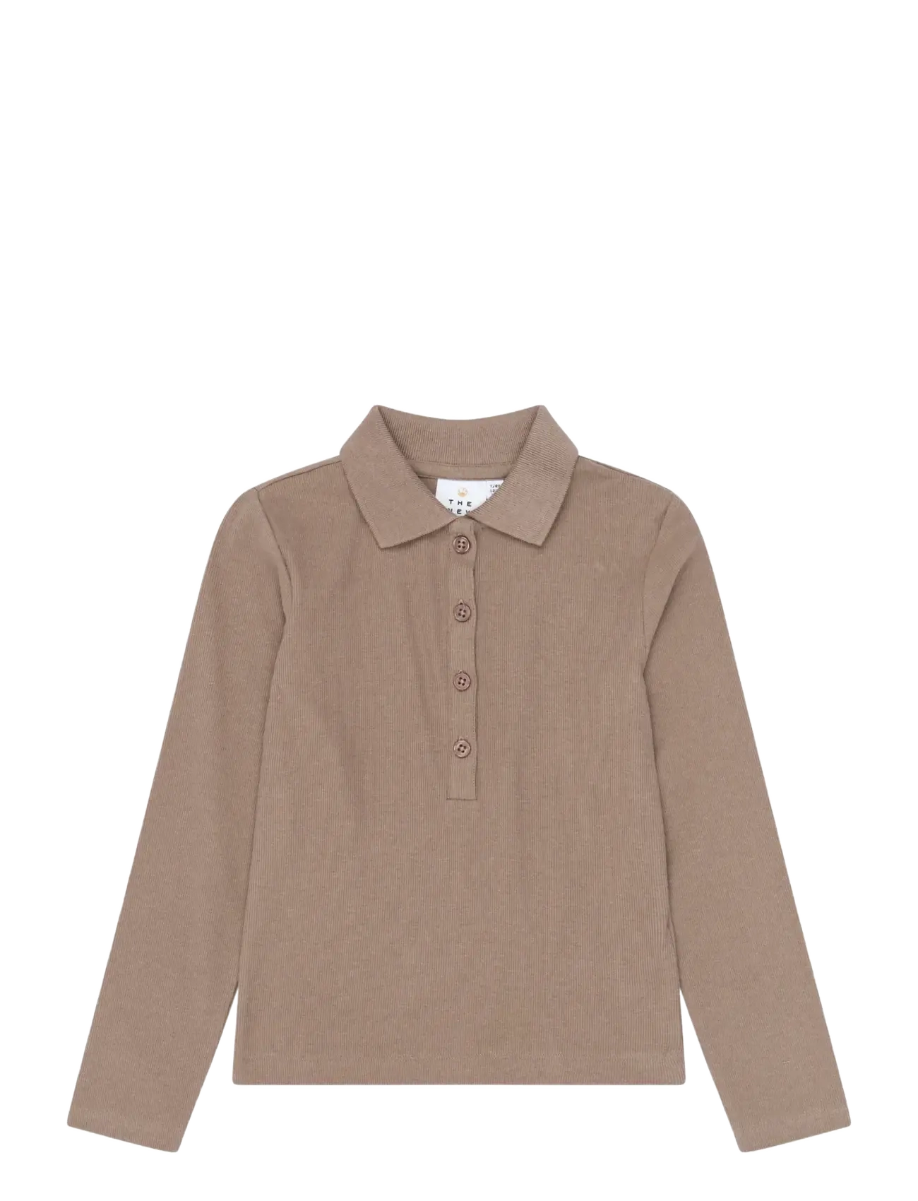 The New - TNYuta L_S Rib Polo - langärmelig poloshirt - taupe gray tn - 1