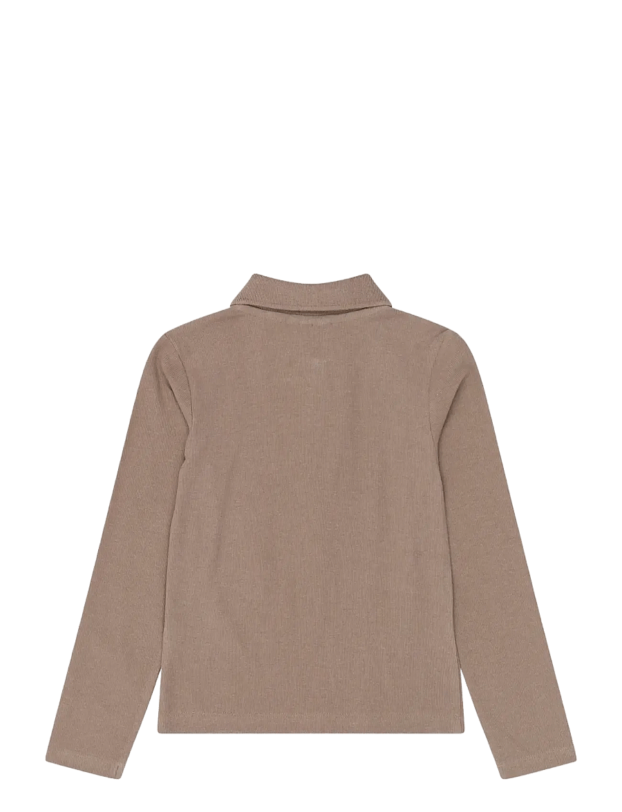 The New - TNYuta L_S Rib Polo - langärmelig poloshirt - taupe gray tn - 2