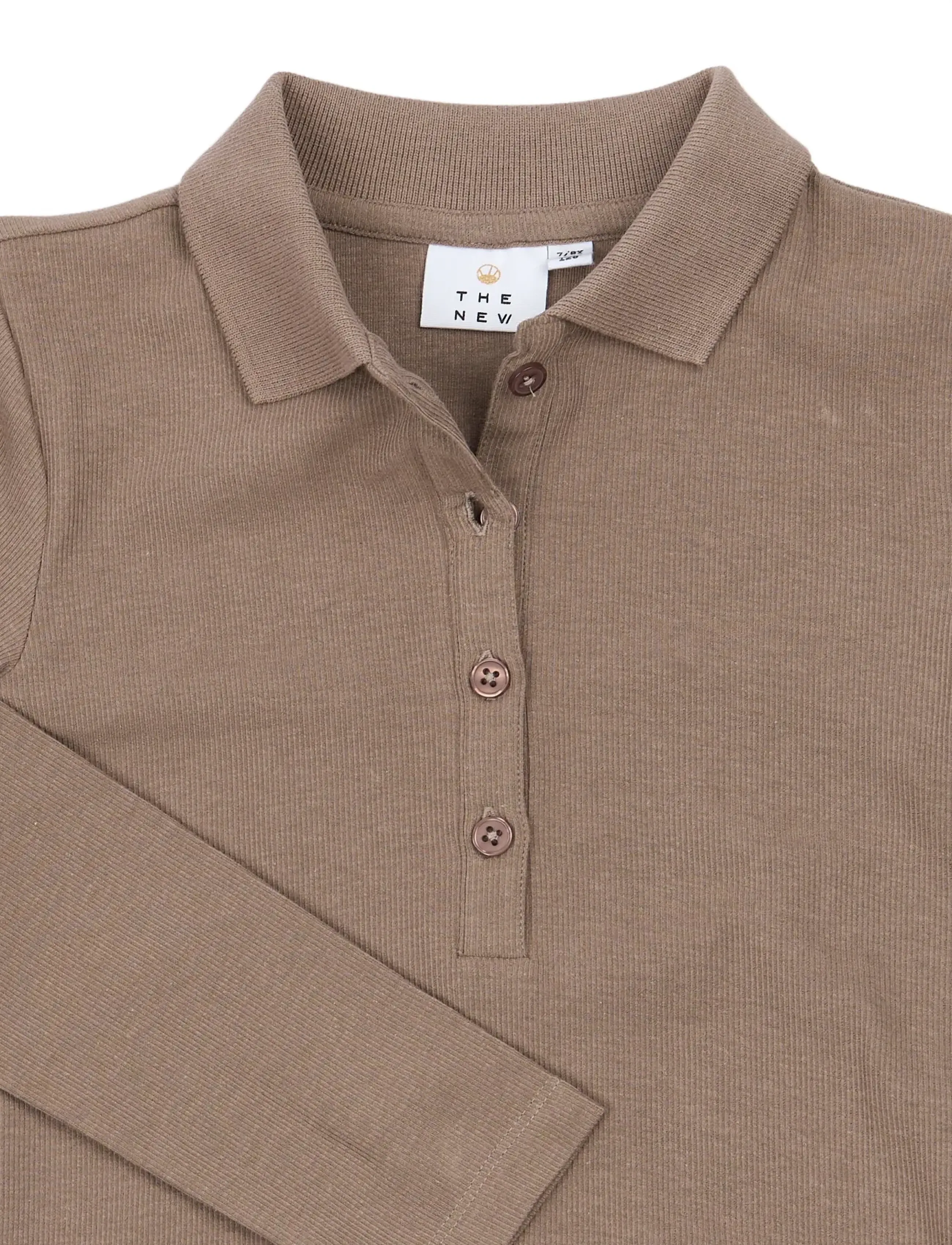 The New - TNYuta L_S Rib Polo - langärmelig poloshirt - taupe gray tn - 4