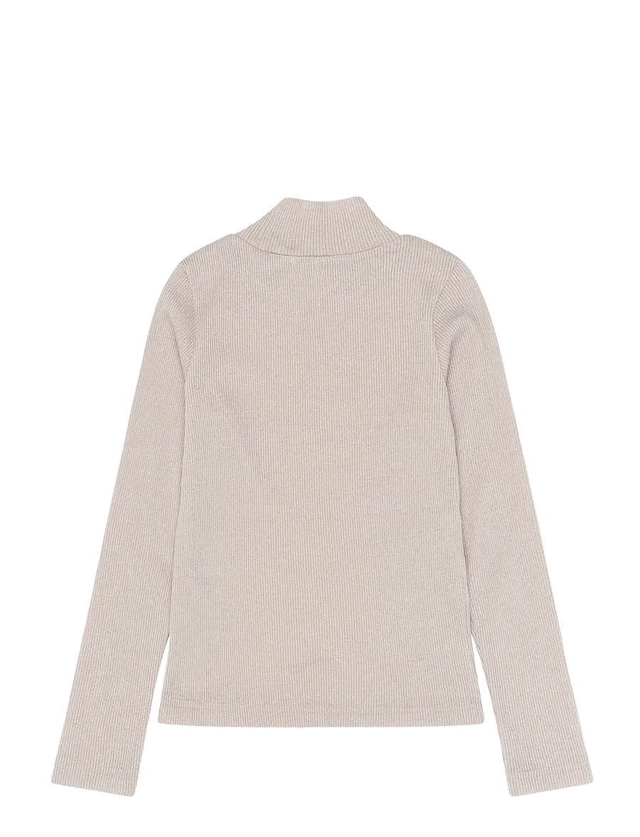 The New - TNYvette L_S Rib Top - pikkade varrukatega t-särgid - gardenia - 2