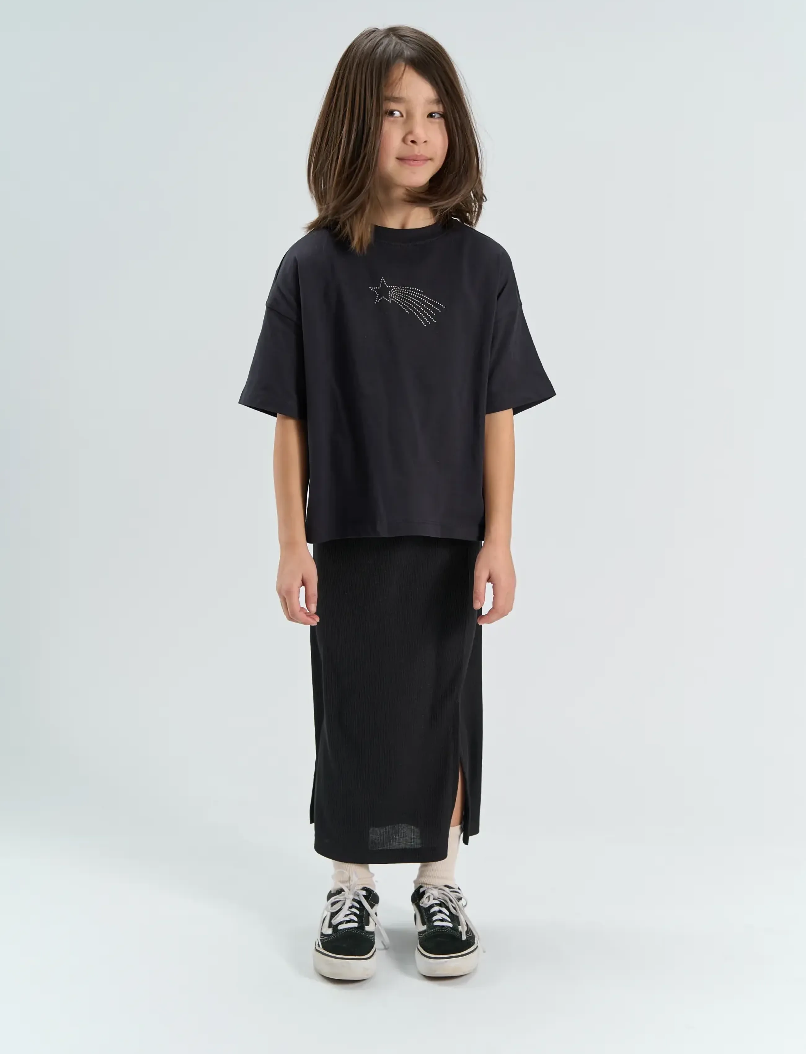 The New - TNYvette Long Glitter Skirt - maxi skirts - black beauty - 0