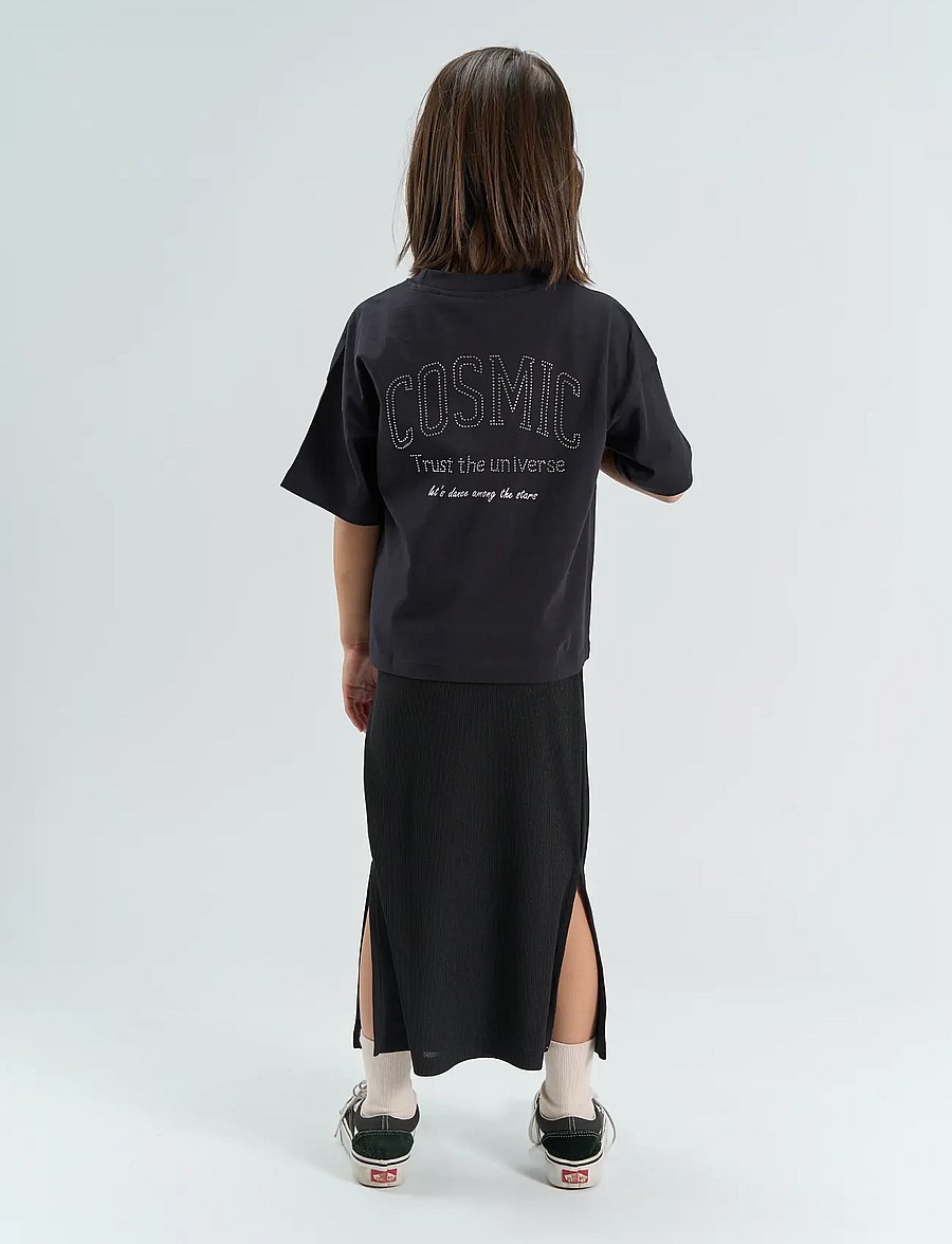 The New - TNYvette Long Glitter Skirt - maksiseelikud - black beauty - 3