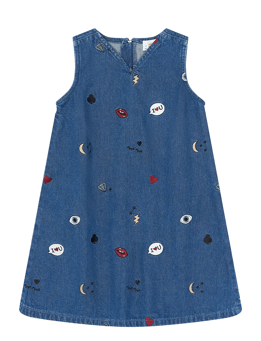 The New - TNYamila S_L Denim Dress - Ärmlösa vardagsklänningar - medium blue denim - 1