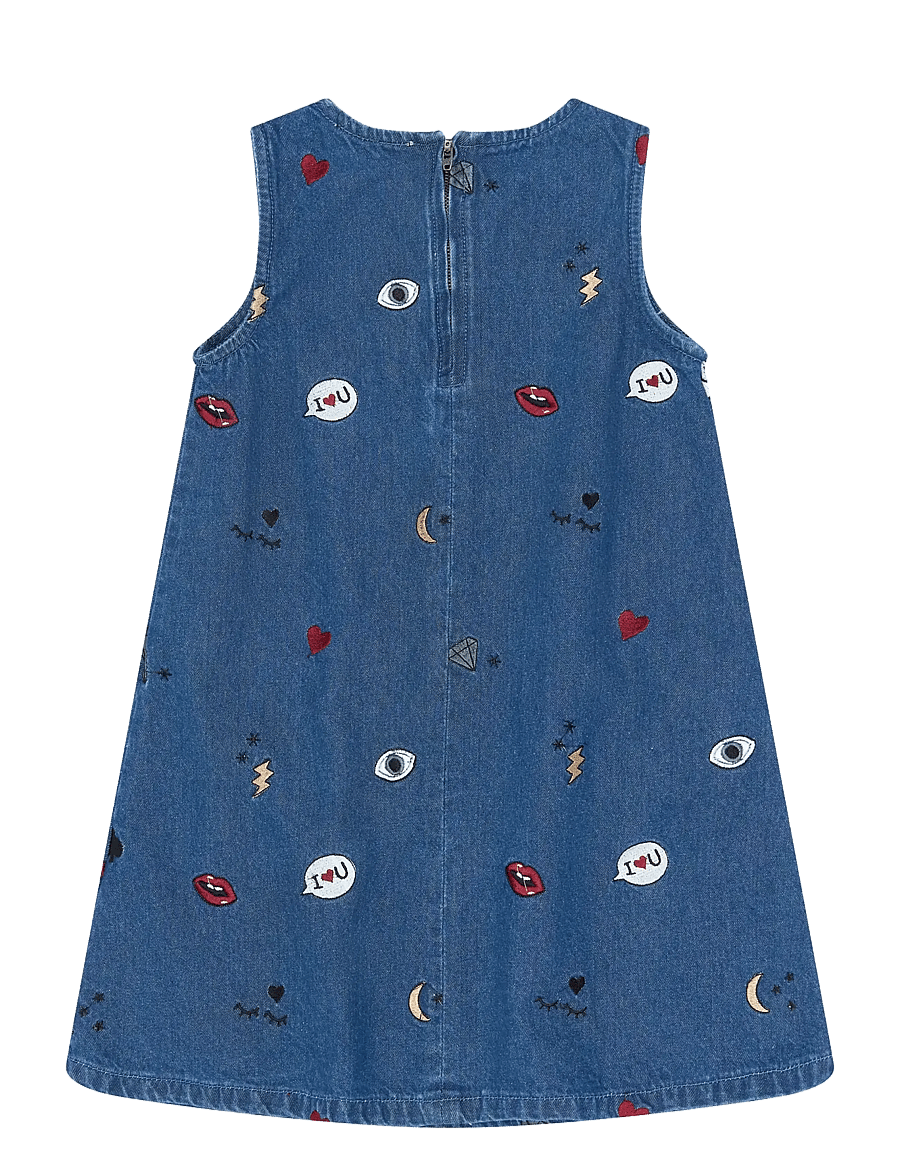 The New - TNYamila S_L Denim Dress - Ärmlösa vardagsklänningar - medium blue denim - 2