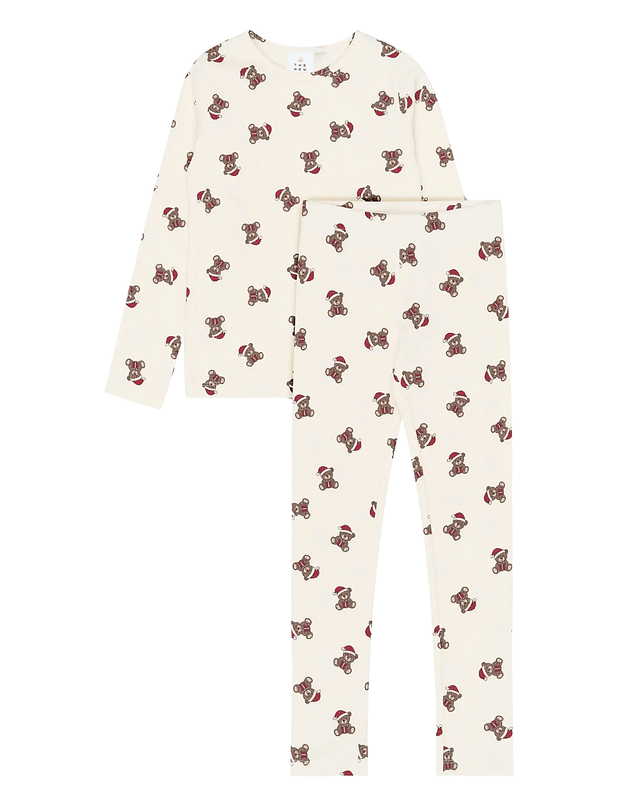 The New - TNHoliday Teddy Rib Night Set - komplektid - gardenia aop - 1