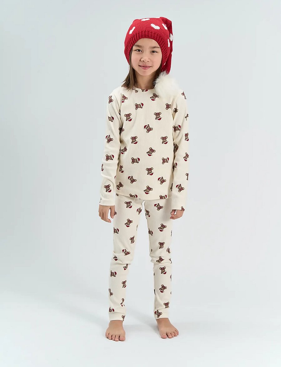 The New - TNHoliday Teddy Rib Night Set - komplektid - gardenia aop - 0