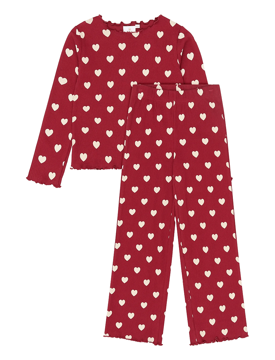 The New - TNHoliday Red Heart Rib Night Set - komplektid - rio red aop tn - 1