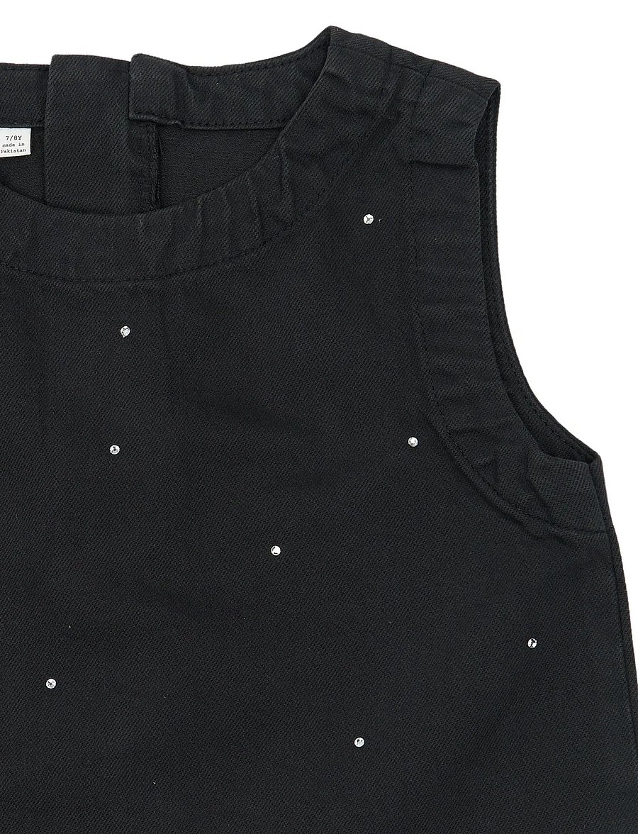 The New - TNYindi S_L Denim Top - tanktops - black denim - 2