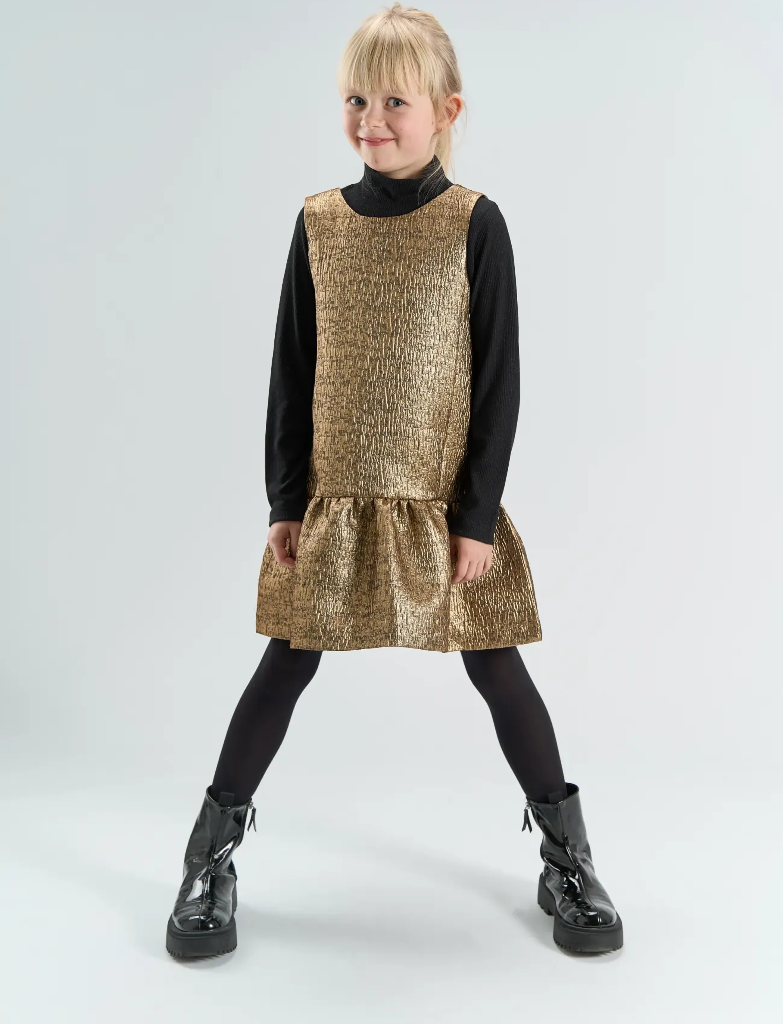 The New - TNYupa S_L Jacquard Dress - peokleidid - gold - 0