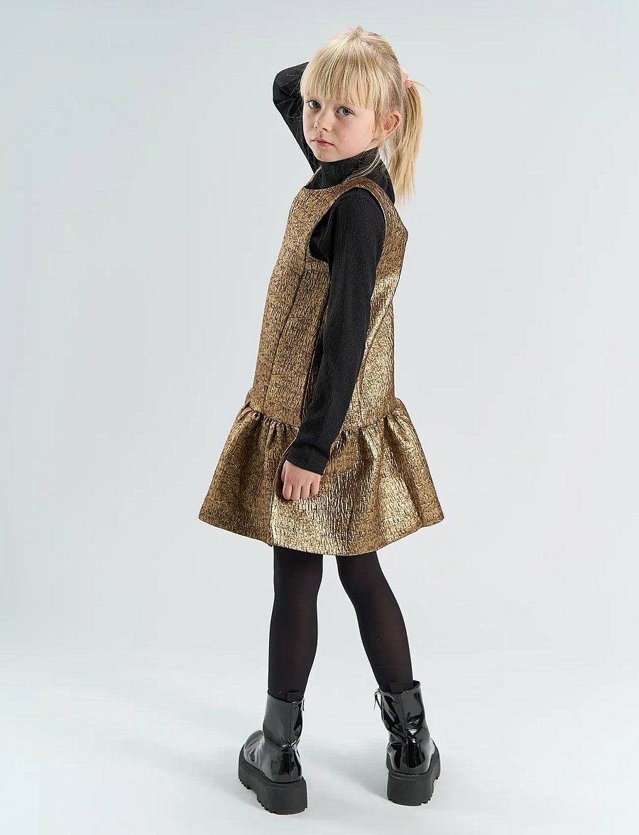 The New - TNYupa S_L Jacquard Dress - peokleidid - gold - 3