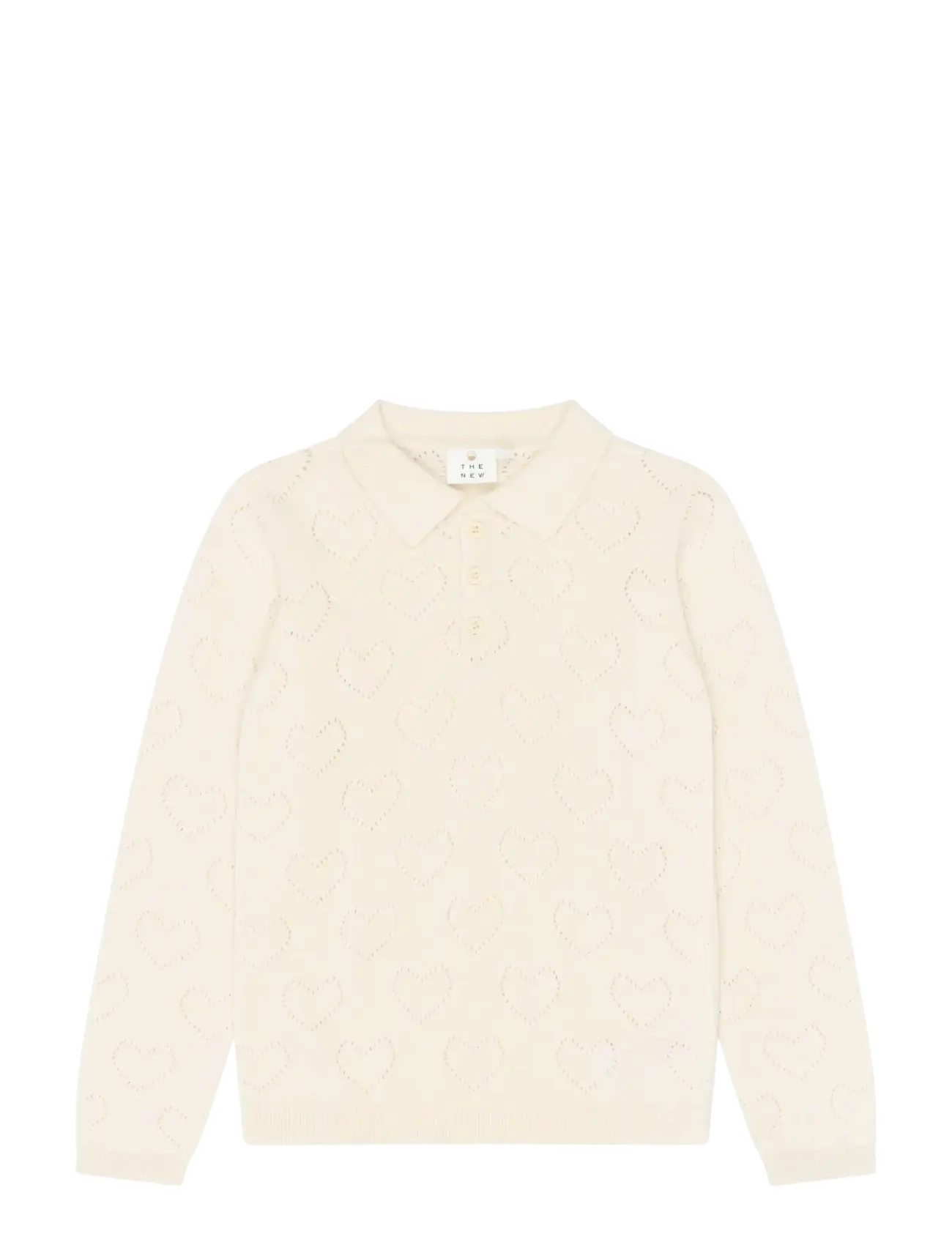 The New - TNYnes L_S Knit Polo - langärmelig poloshirt - gardenia - 1