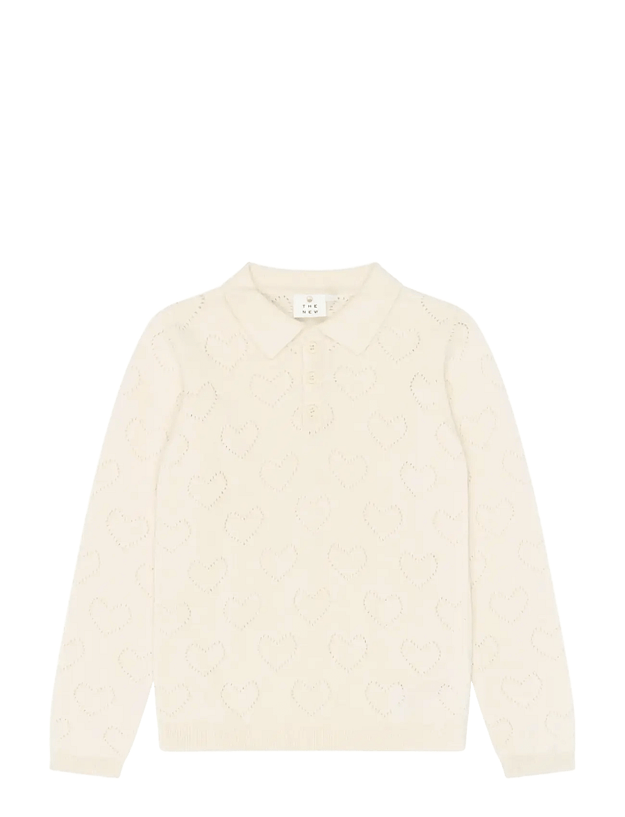 The New - TNYnes L_S Knit Polo - langärmelig poloshirt - gardenia - 1