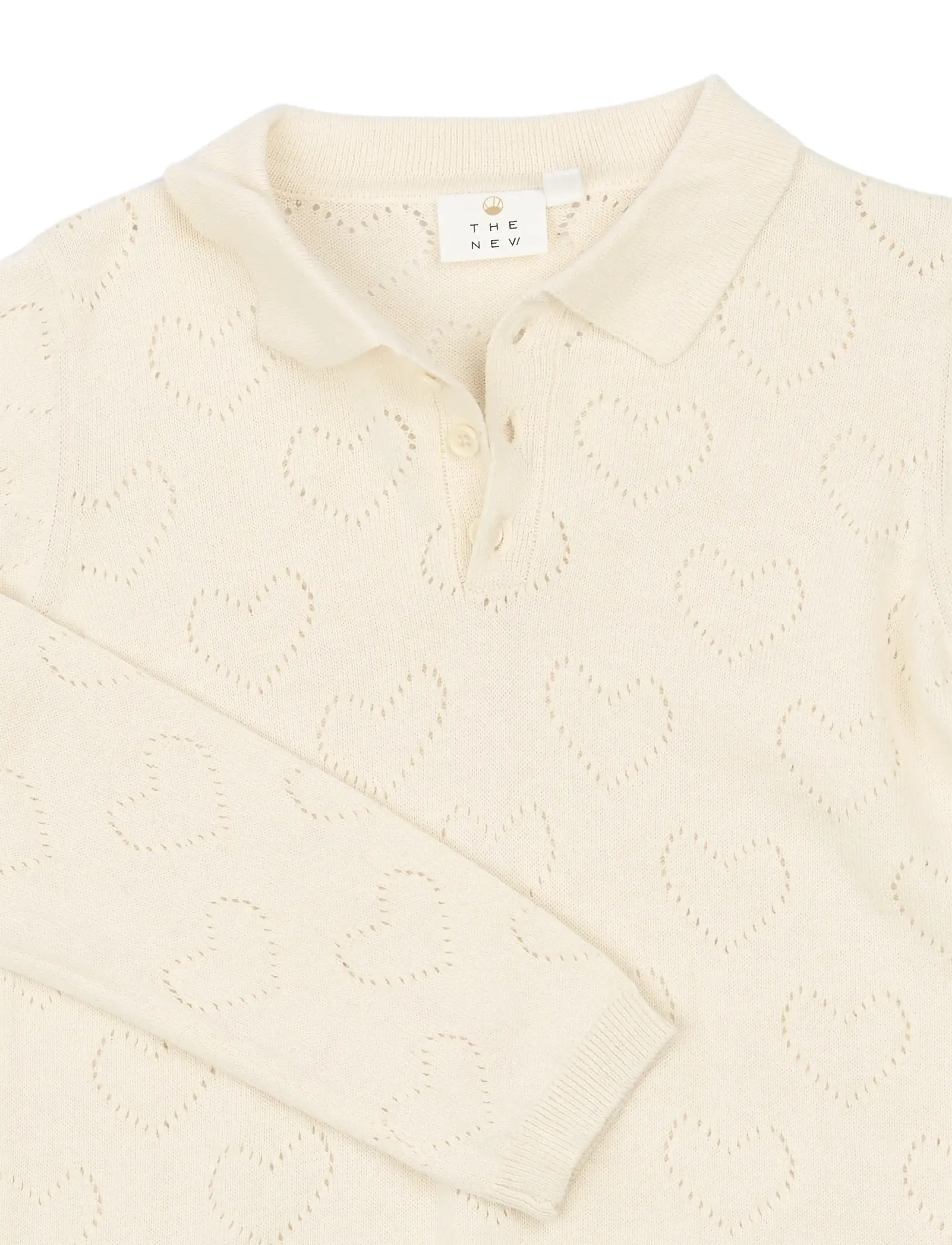The New - TNYnes L_S Knit Polo - langärmelig poloshirt - gardenia - 4