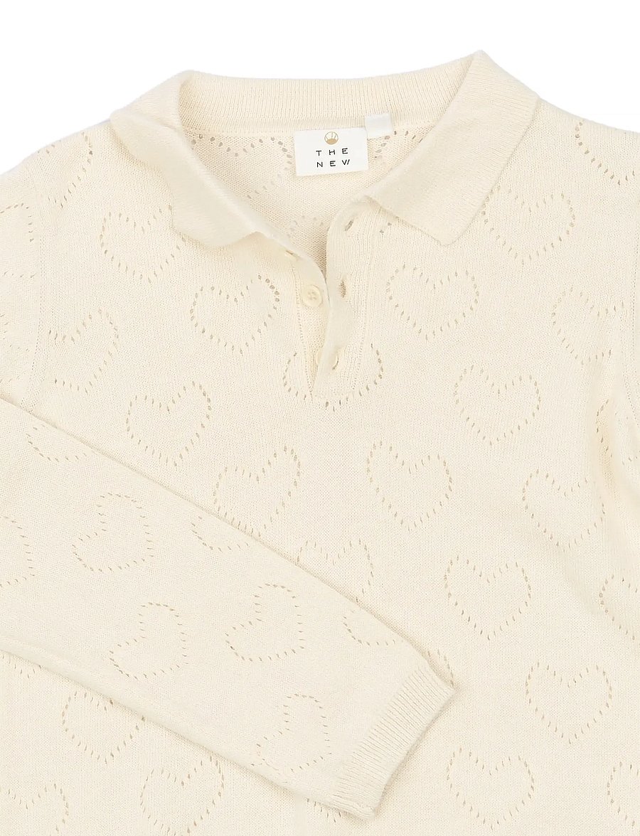 The New - TNYnes L_S Knit Polo - langärmelig poloshirt - gardenia - 4