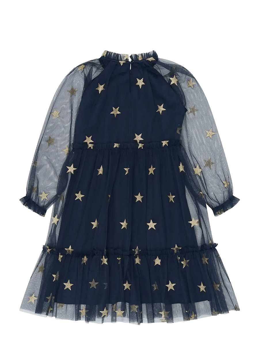 The New - TNYudelle Mesh L_S Dress - peokleidid - navy blazer aop - 2