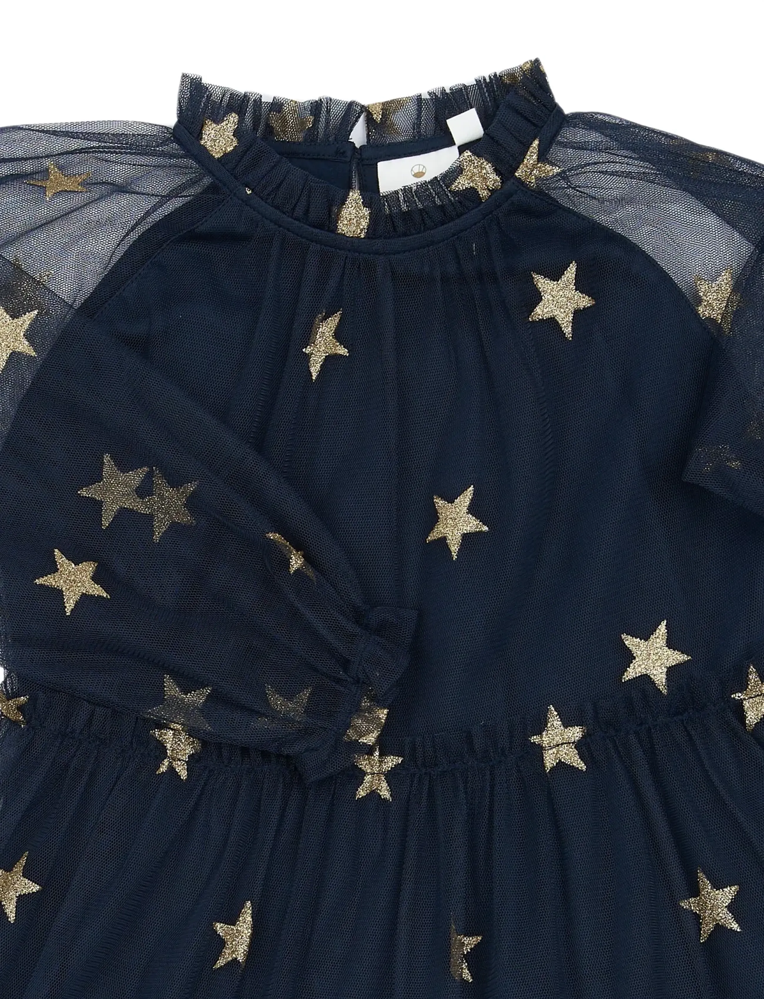 The New - TNYudelle Mesh L_S Dress - peokleidid - navy blazer aop - 4