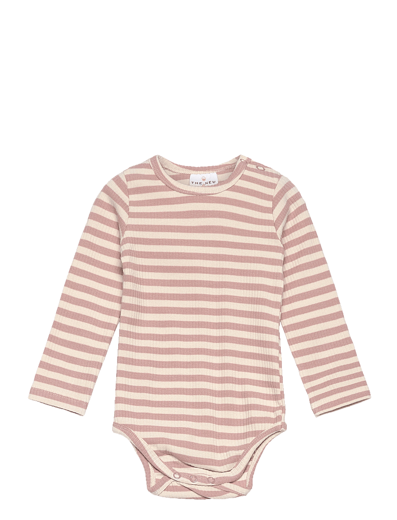 The New - TNSBFro Uni L_S Rib Body - pitkähihaiset bodyt - adobe rose striped - 0