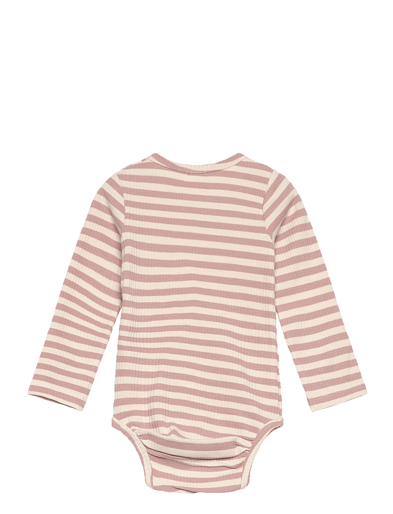 The New - TNSBFro Uni L_S Rib Body - pitkähihaiset bodyt - adobe rose striped - 1
