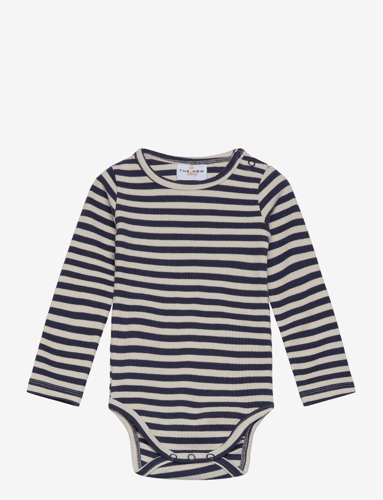 The New - TNSBFro Uni L_S Rib Body - pikkade varrukatega bodid - mood indigo striped - 0