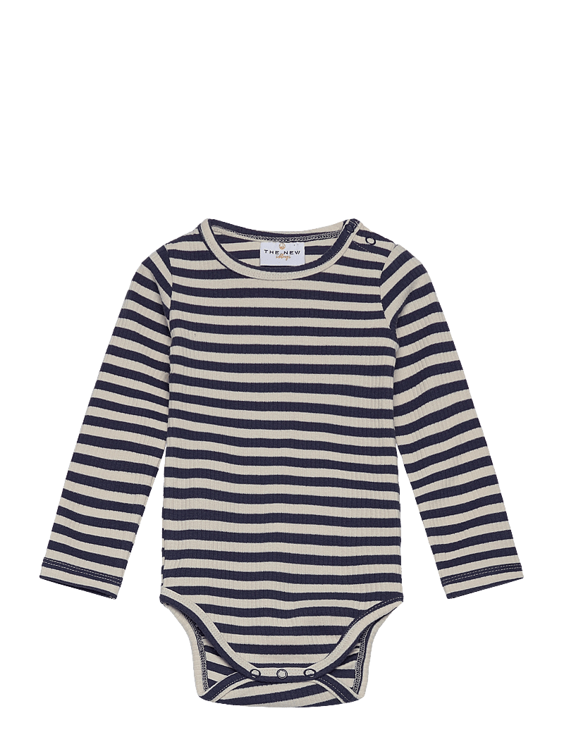 The New - TNSBFro Uni L_S Rib Body - pikkade varrukatega bodid - mood indigo striped - 0