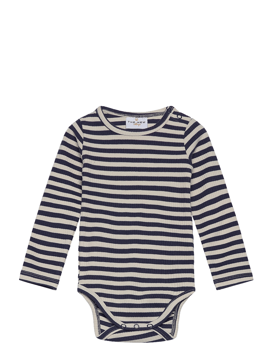 The New - TNSBFro Uni L_S Rib Body - pikkade varrukatega bodid - mood indigo striped - 0