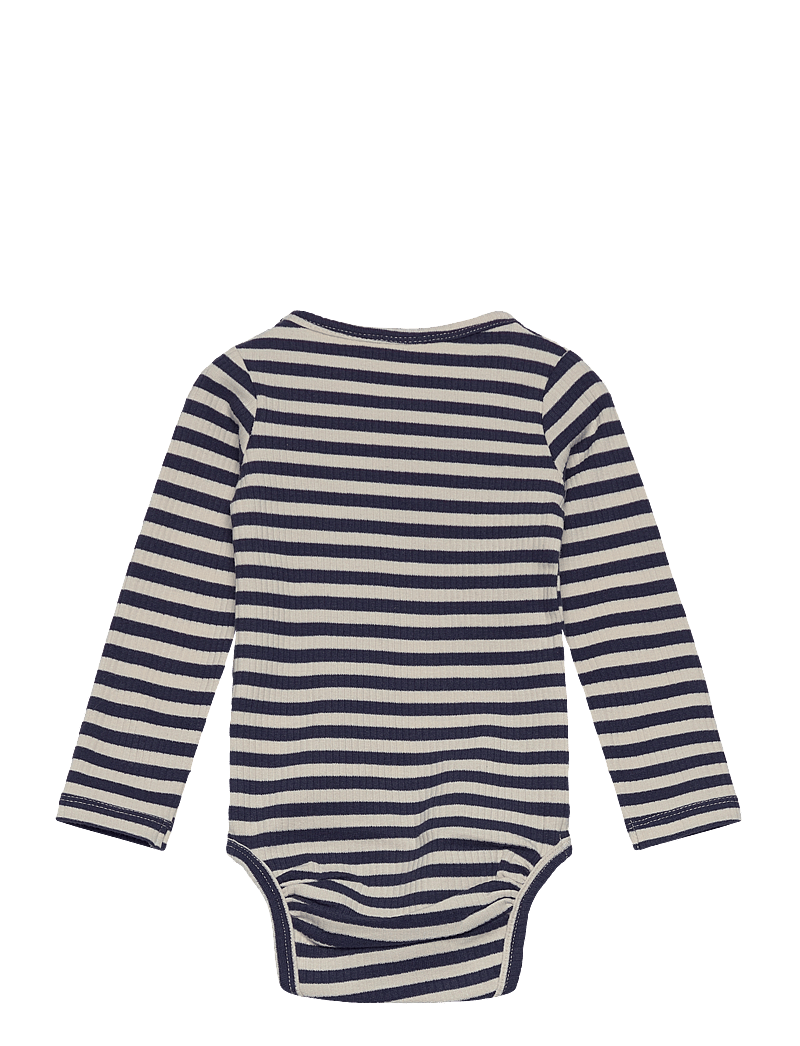 The New - TNSBFro Uni L_S Rib Body - pikkade varrukatega bodid - mood indigo striped - 1