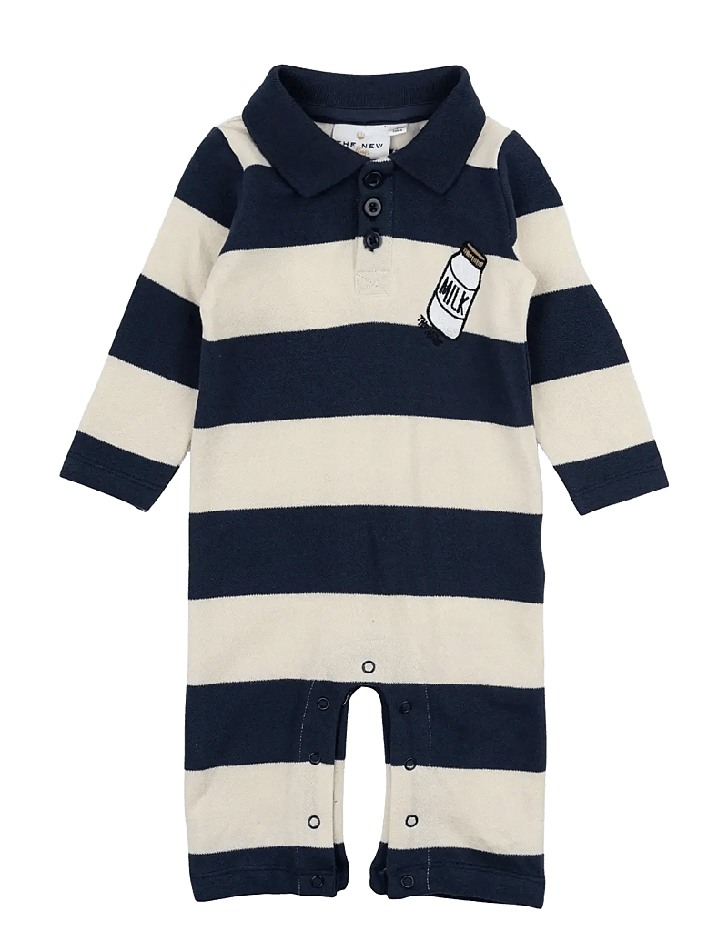 The New - TNSBNoah L_S Pique Jumpsuit - langärmelige bodys - mood indigo striped - 0