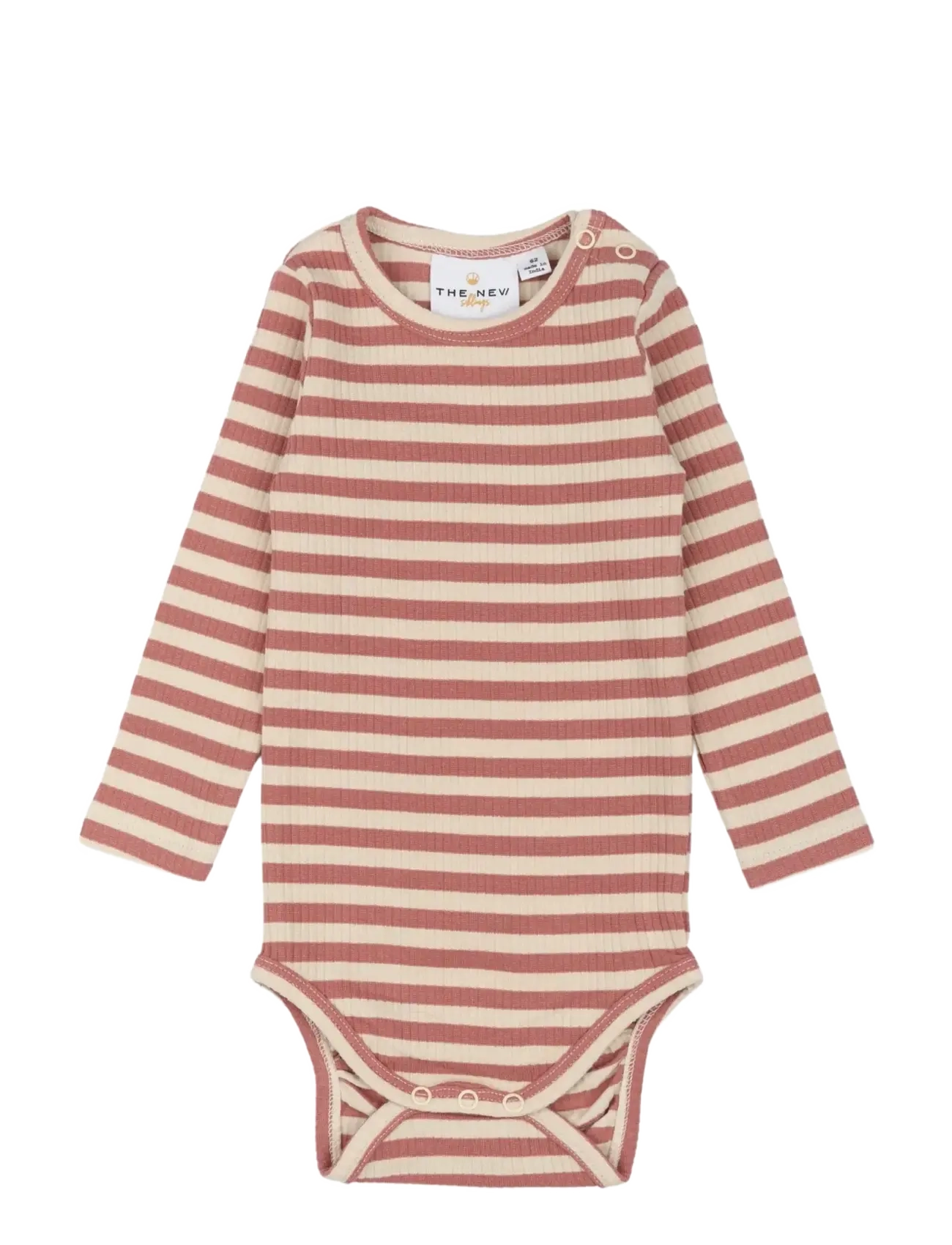 The New TNSBFro Uni L_S Rib Body - Bodies - OLD ROSE STRIPED / pink/rose