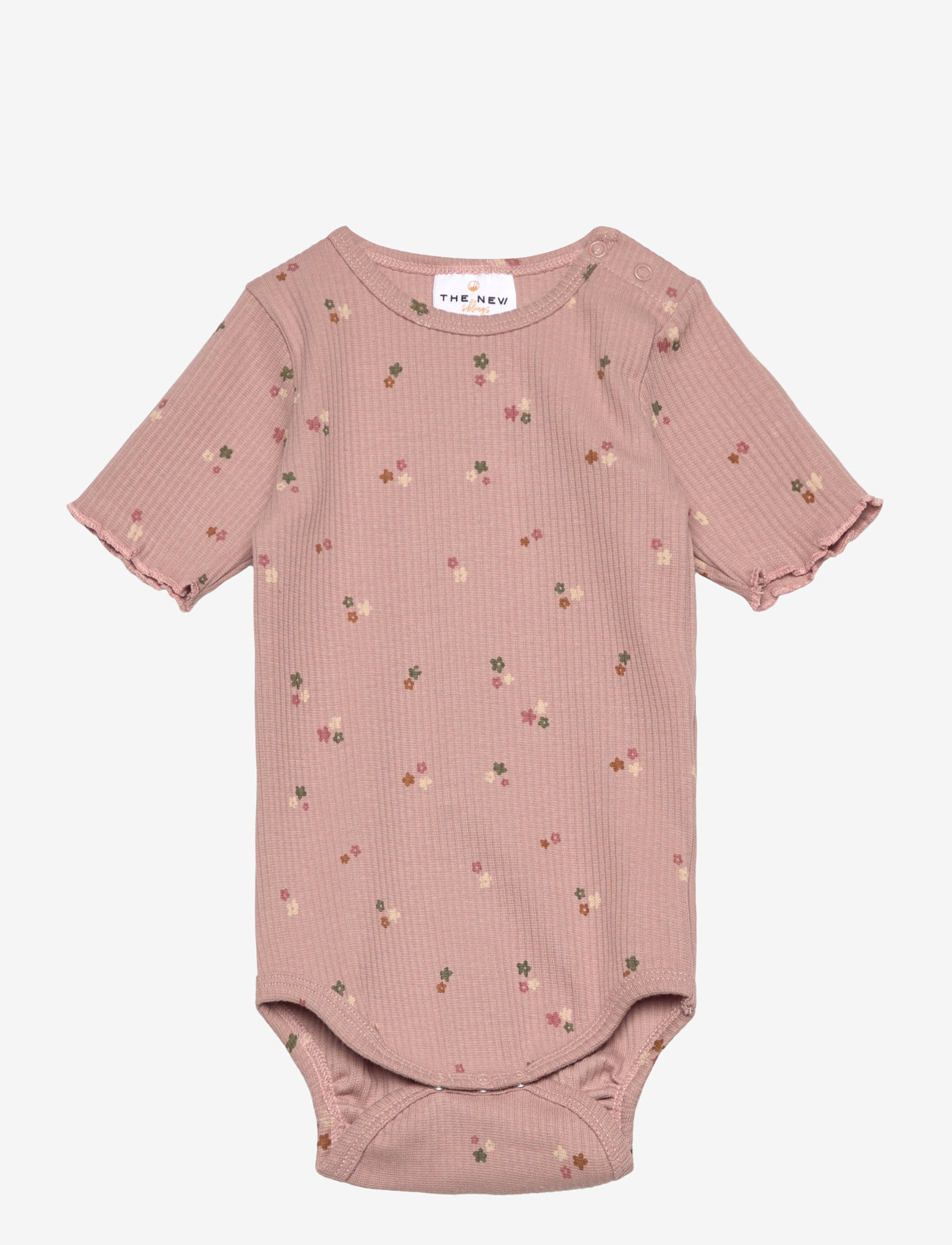 The New - TNSBOdelia S_S Rib Body - body z krótkimi rękawami - adobe rose aop - 0