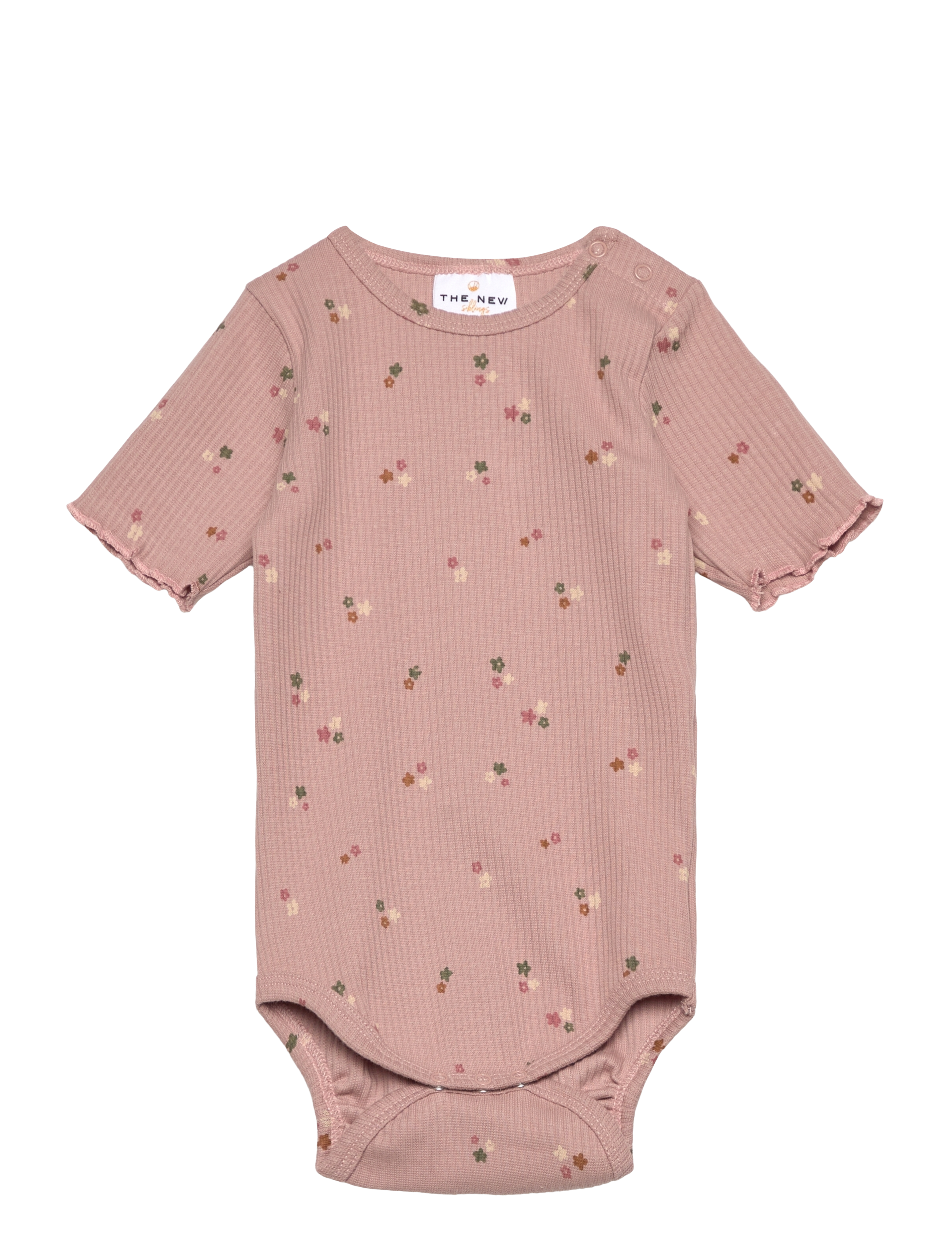 The New - TNSBOdelia S_S Rib Body - lühikeste varrukatega bodid - adobe rose aop - 0