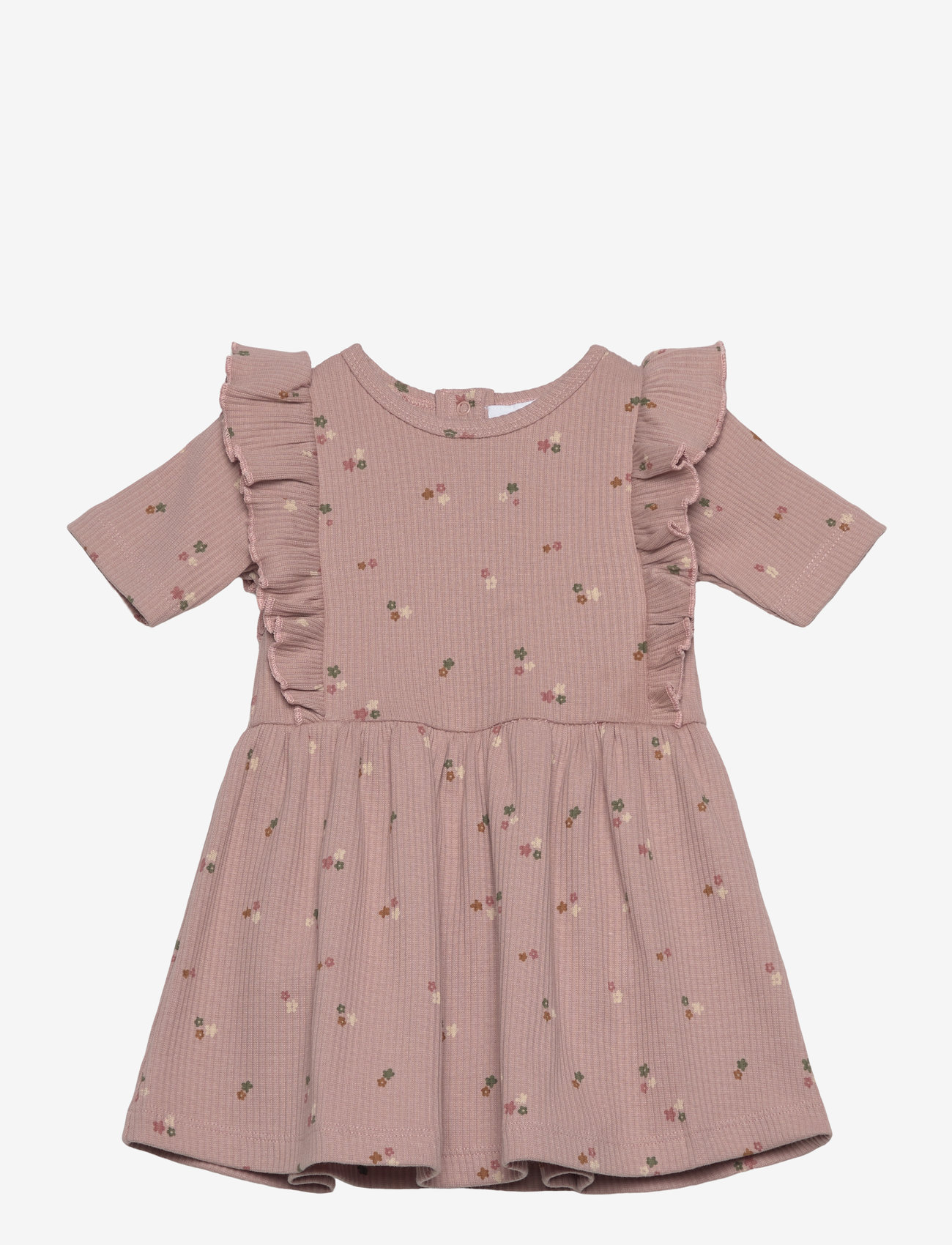 The New - TNSBOdelia S_S Rib Bodydress - lühikeste varrukatega beebi kleidid - adobe rose aop - 0