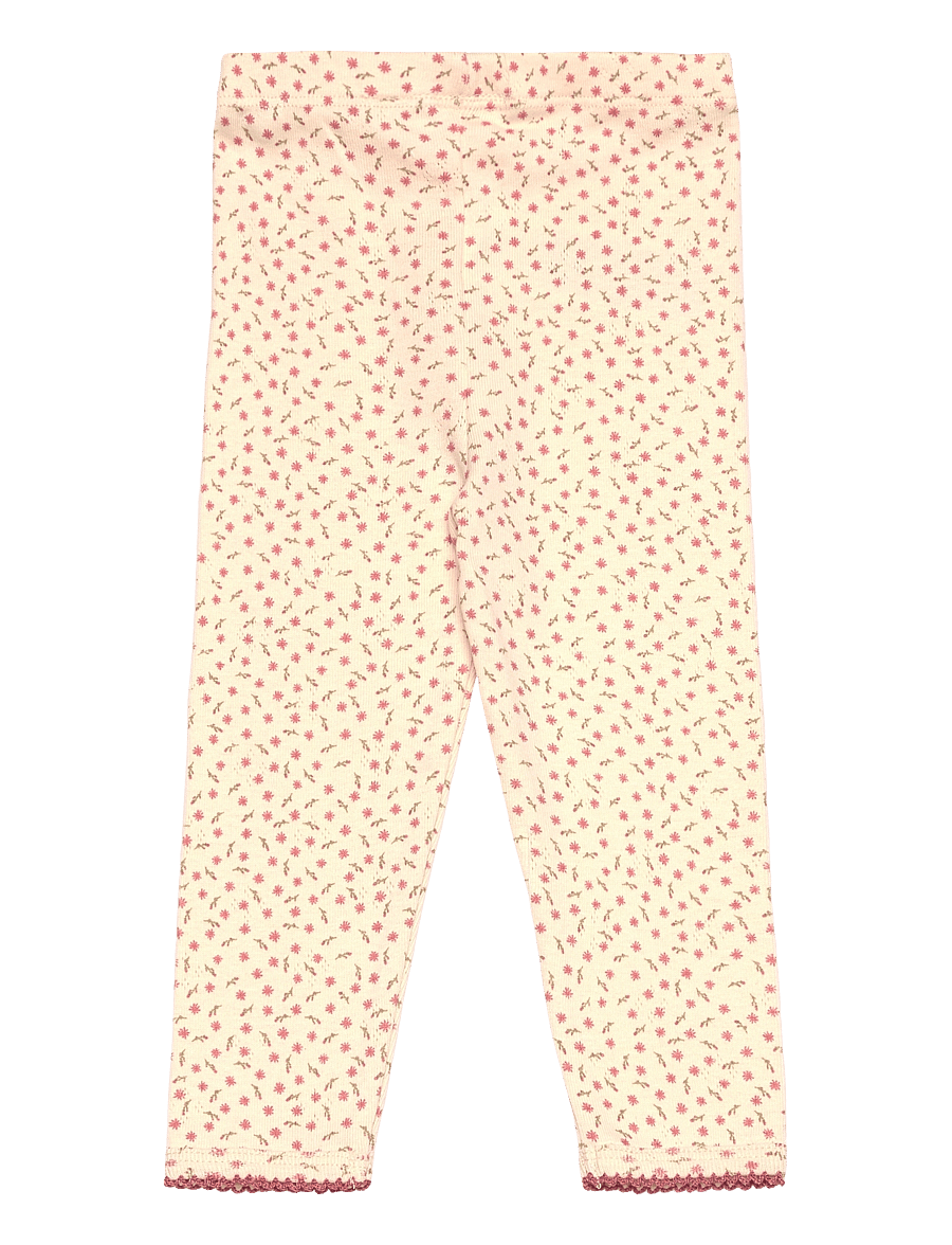 The New - TNSBOdette Pointelle Leggings - retuusid - white swan aop - 1