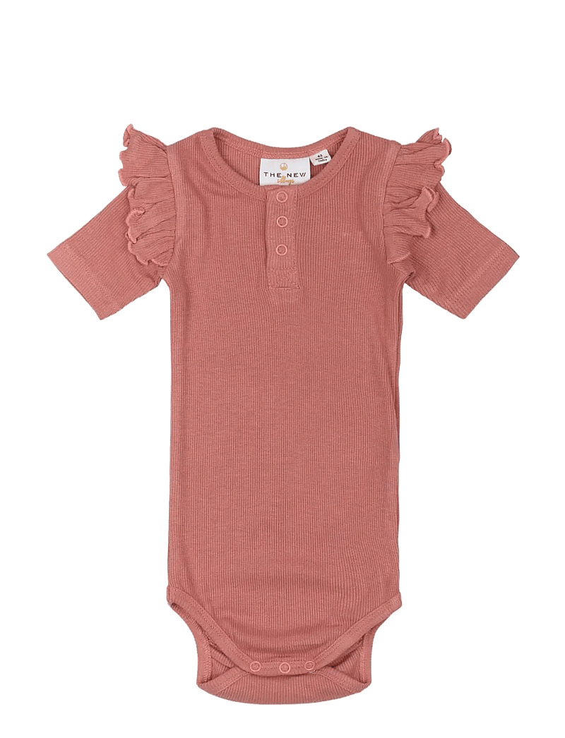 The New - TNSBOriel S_S Rib Body - kortærmede bodyer - old rose - 1