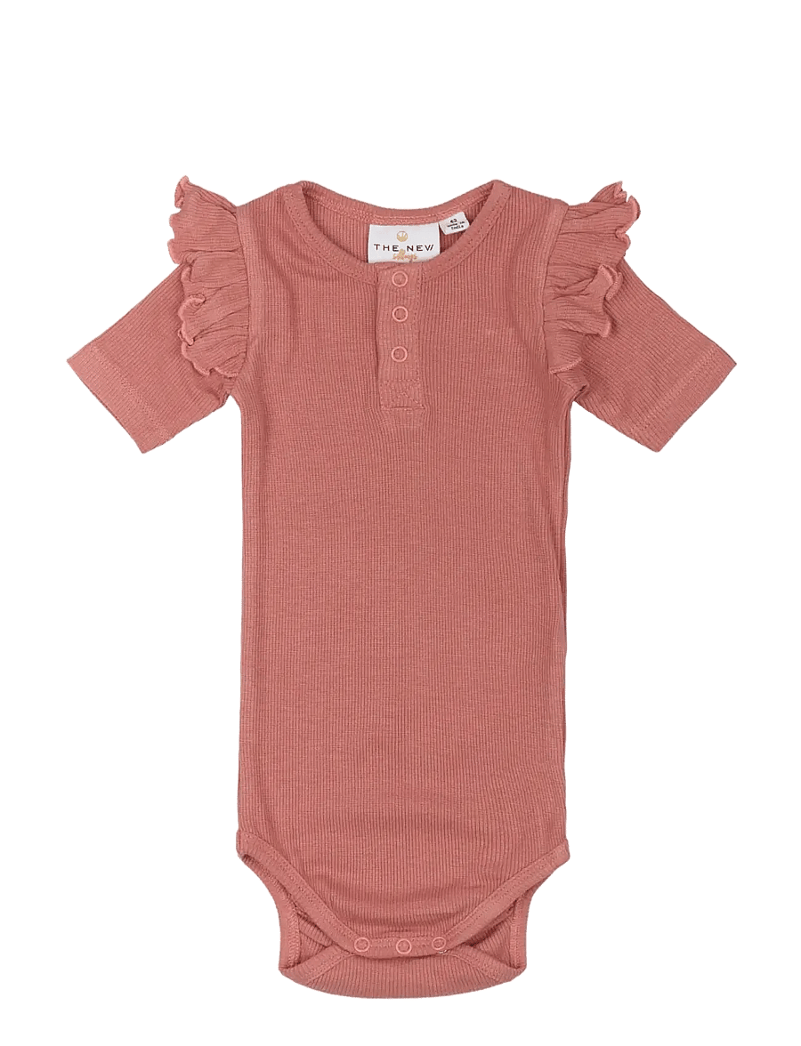 The New - TNSBOriel S_S Rib Body - kortærmede bodyer - old rose - 1