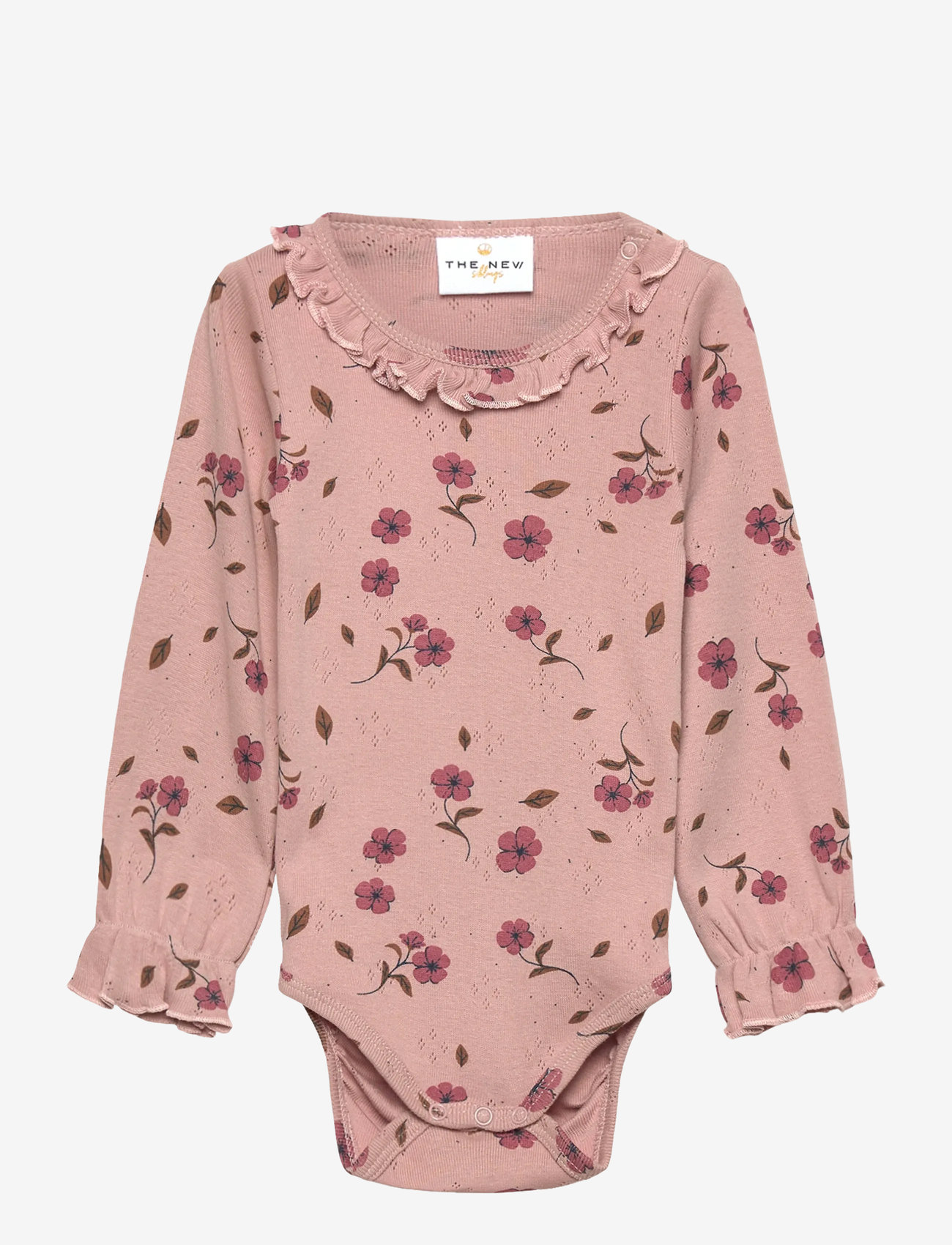 The New - TNSBPicole L_S Pointelle Body - langærmede bodyer - adobe rose aop - 0