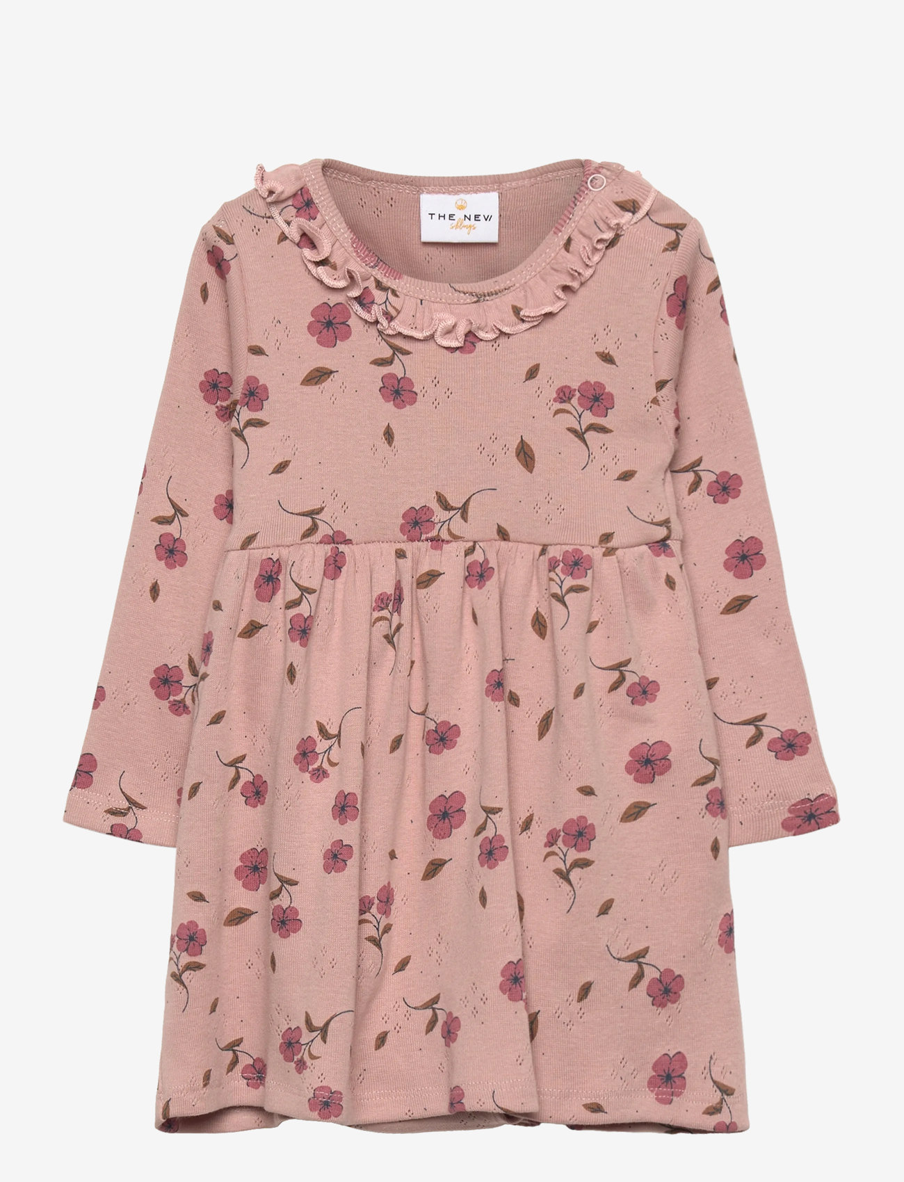 The New - TNSBNPicole L_S Pointelle Bodydress - langärmelige babykleider - adobe rose aop - 0