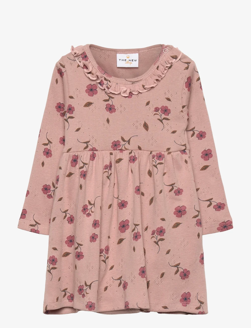 The New - TNSBNPicole L_S Pointelle Bodydress - långärmade babyklänningar - adobe rose aop - 0